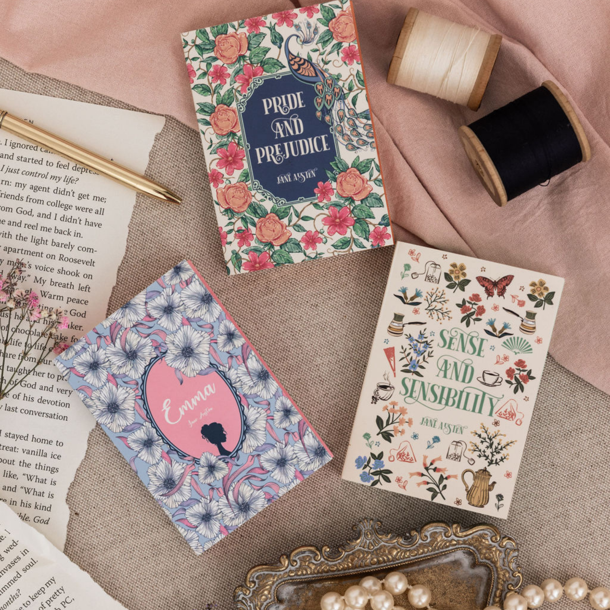 Mini Book Notepads Set of 3, Jane Austen