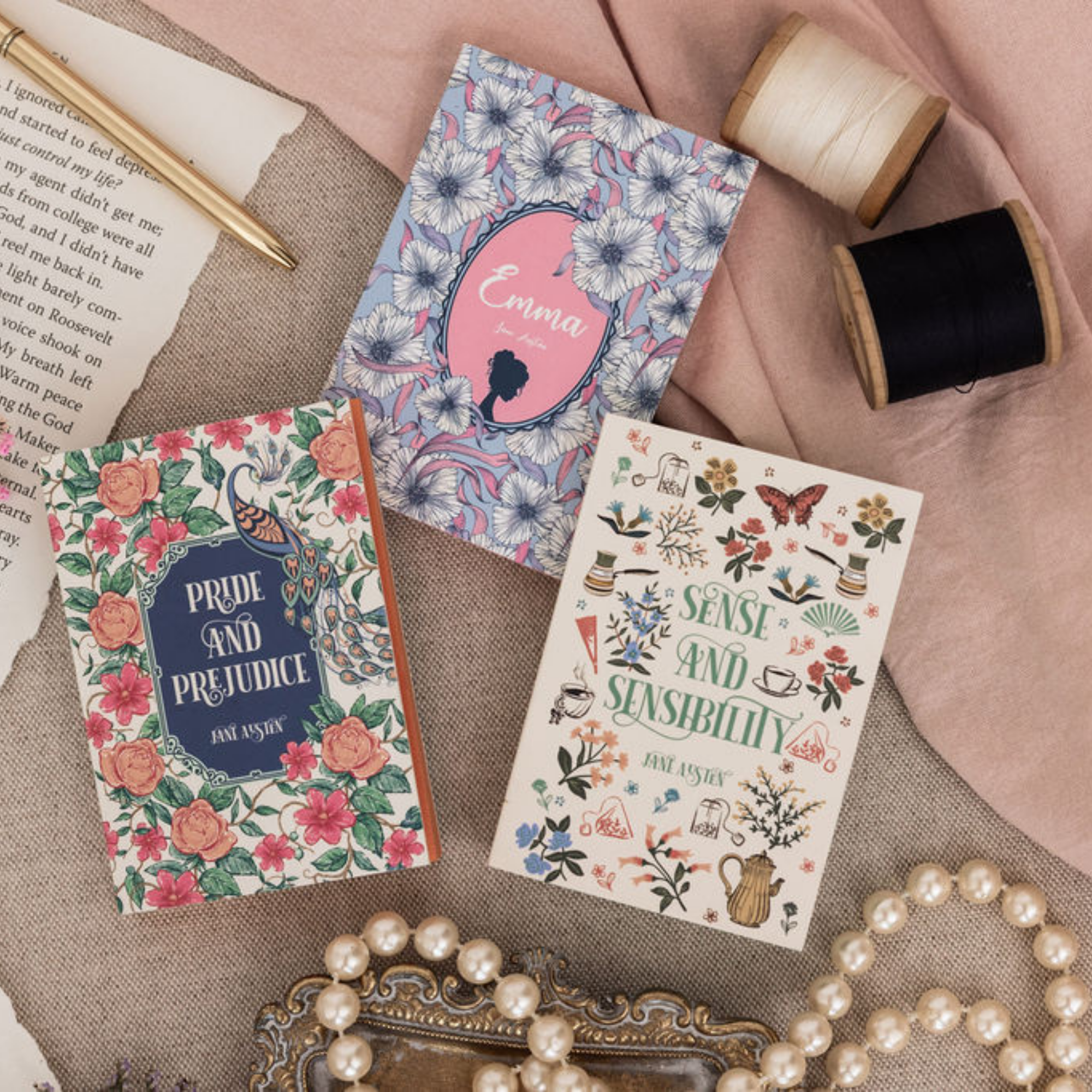 Mini Book Notepads Set of 3, Jane Austen