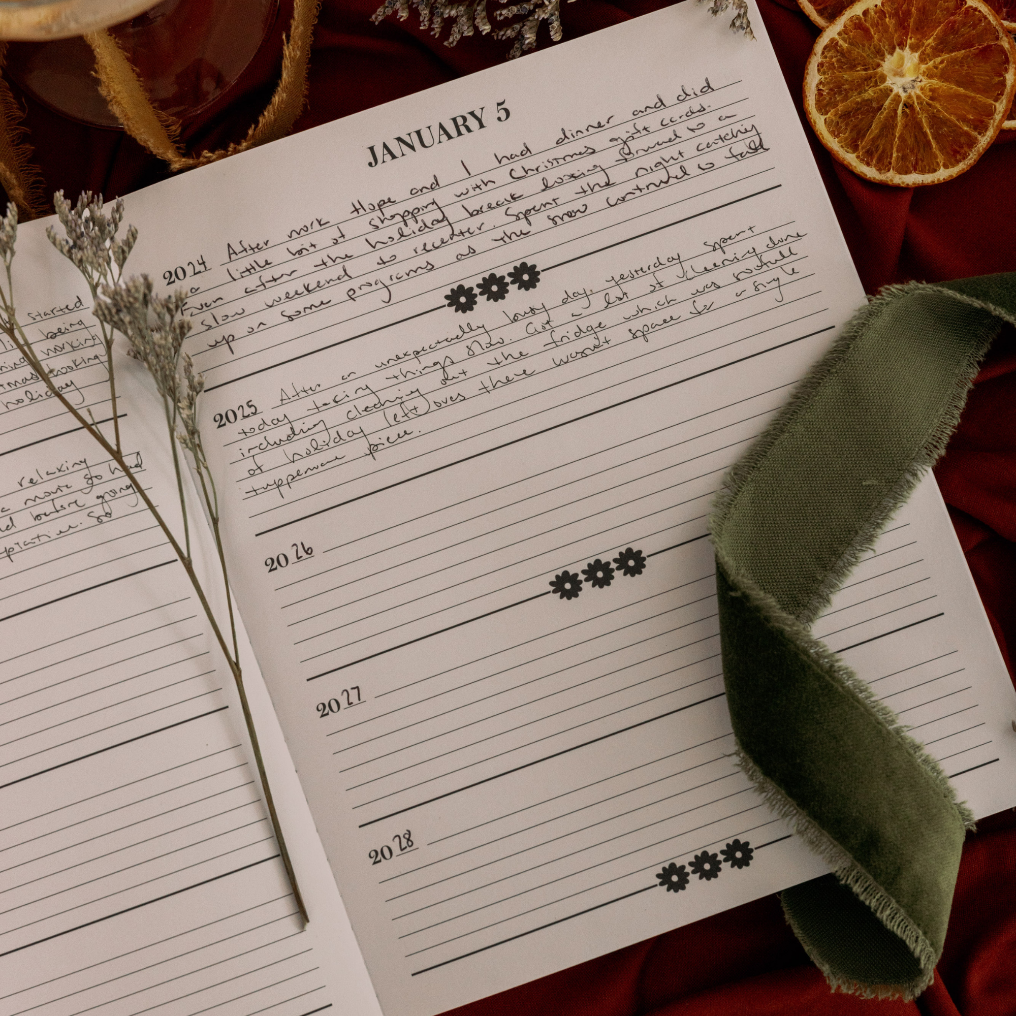Large 5 Year Journal, Wanderlust Bouquet