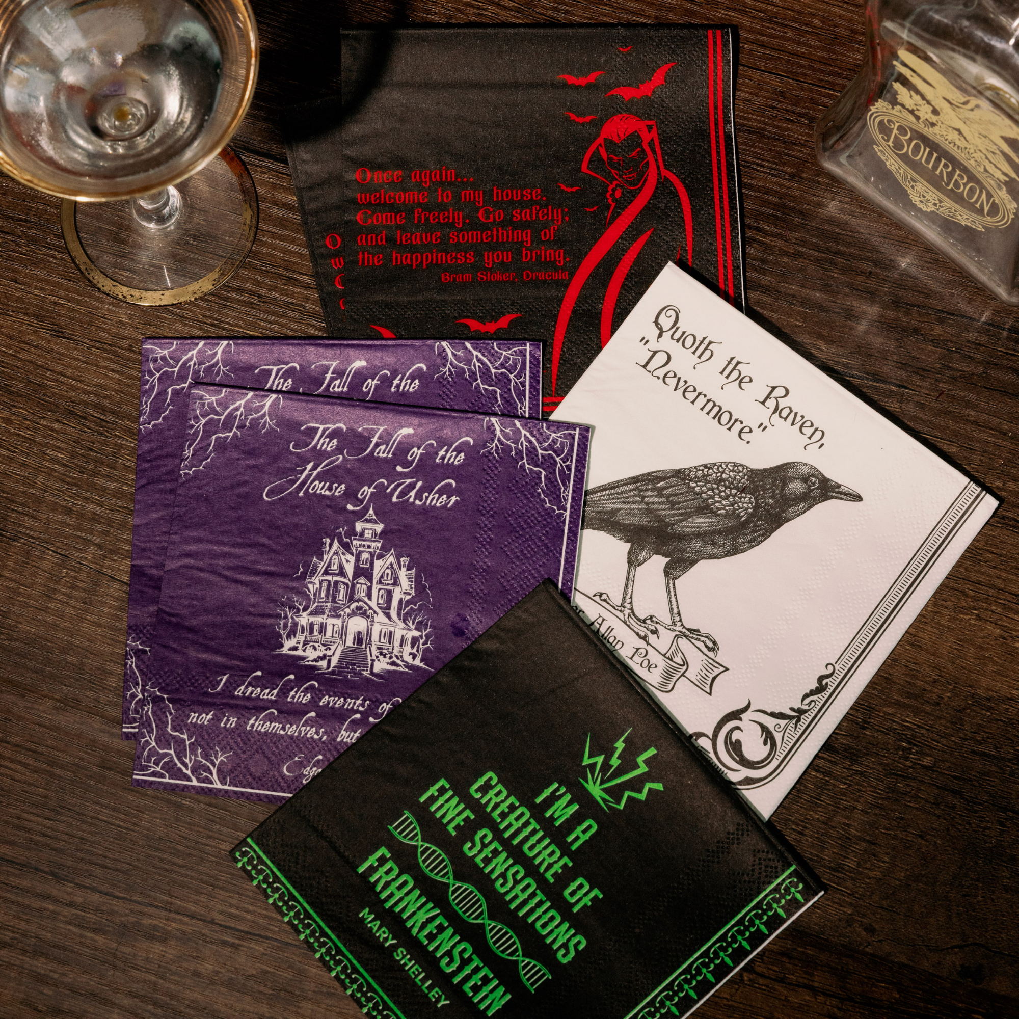 Cocktail Napkins, Assorted Book Titles (Gothic)