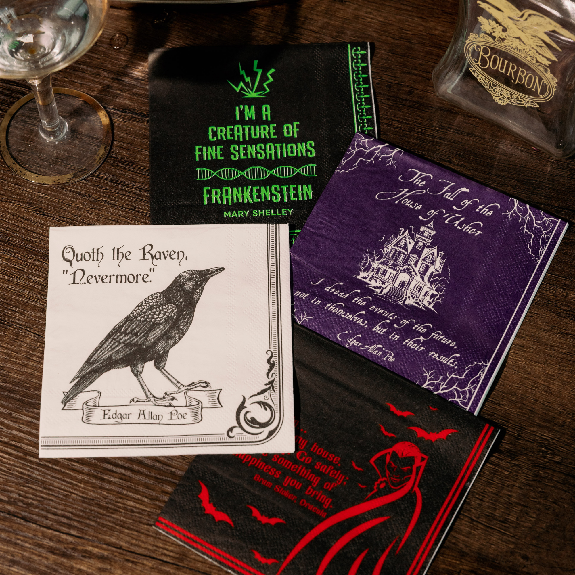 Cocktail Napkins, Assorted Book Titles (Gothic)