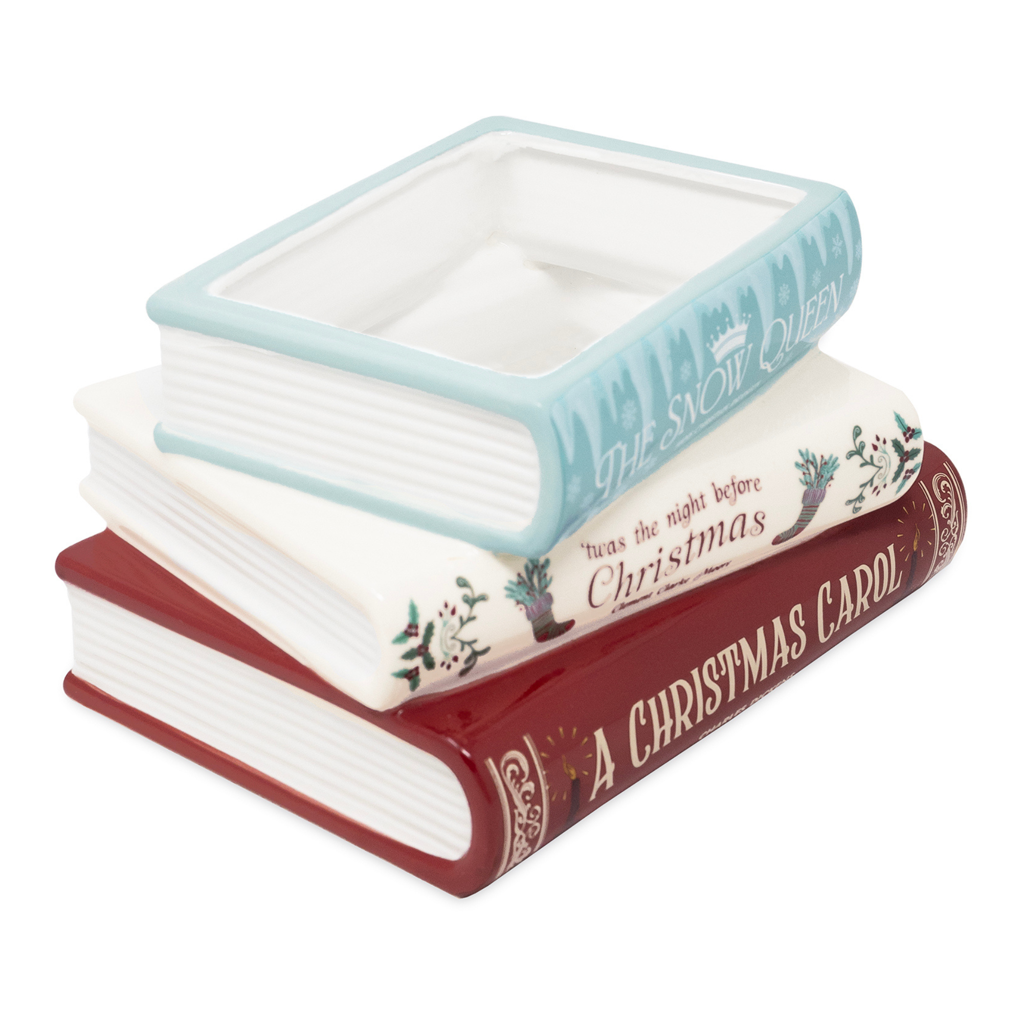 Stacked Books Planter, Holiday Titles
