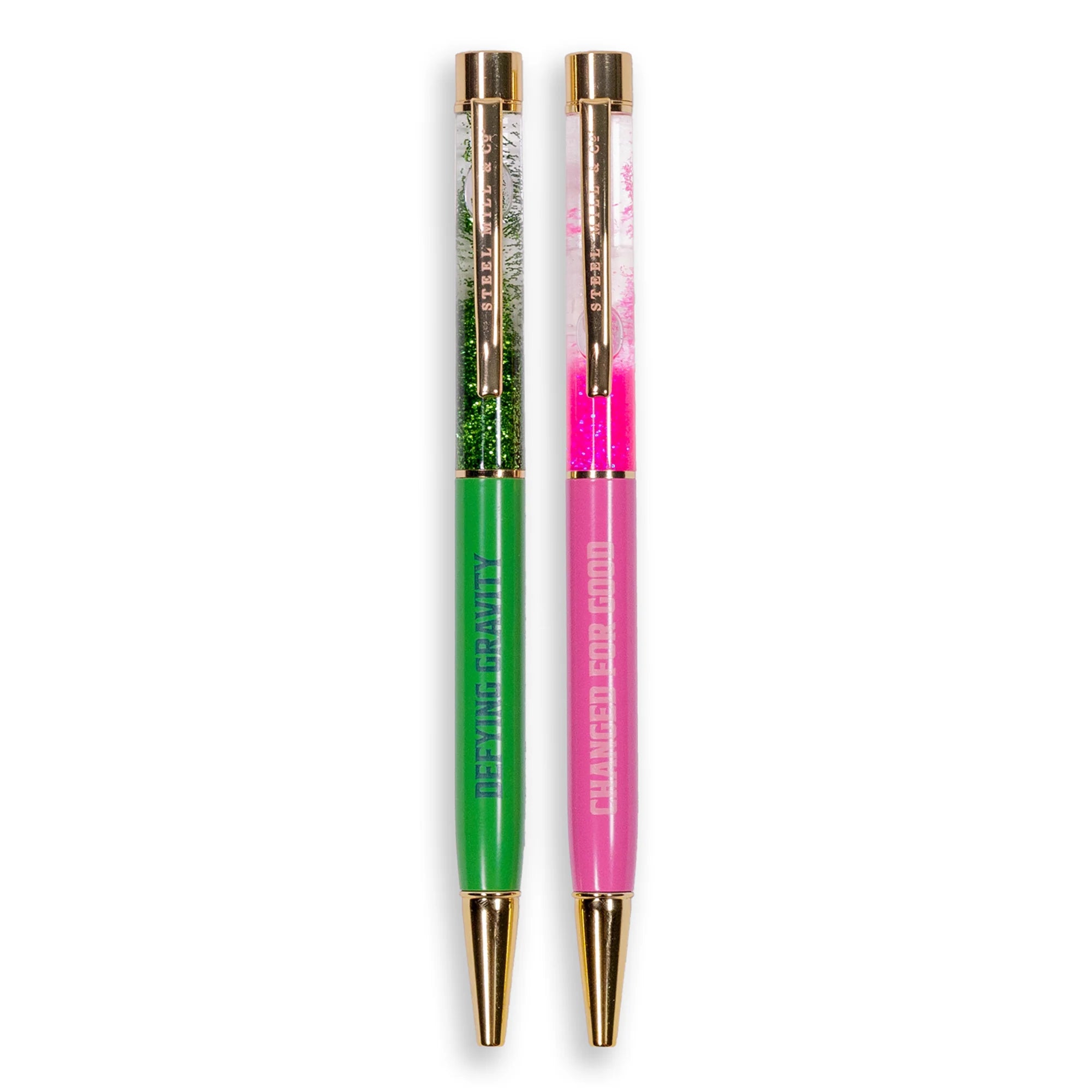 Glitter Bomb Pen Set, Green/Pink