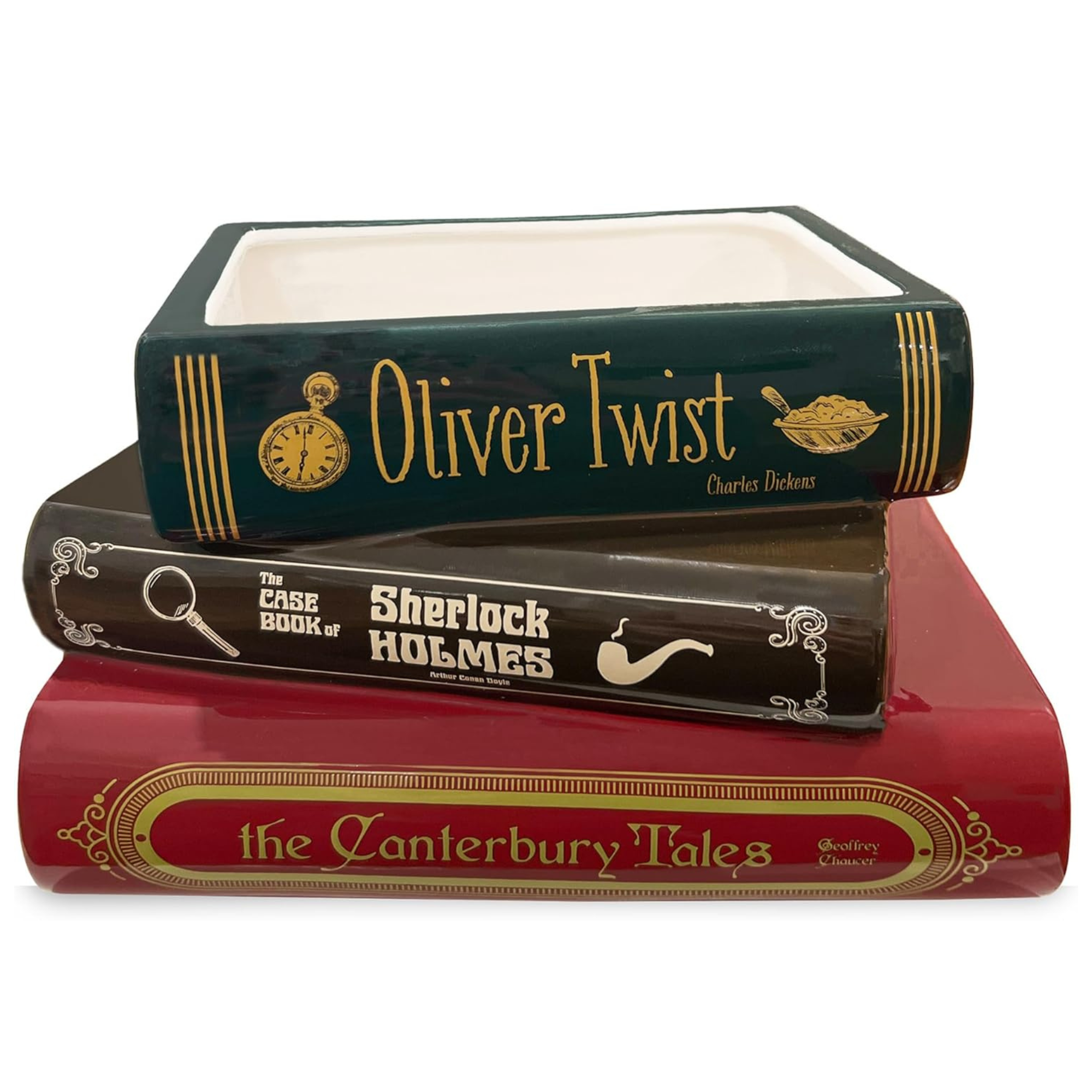 Stacked Books Planter, Literary Classics