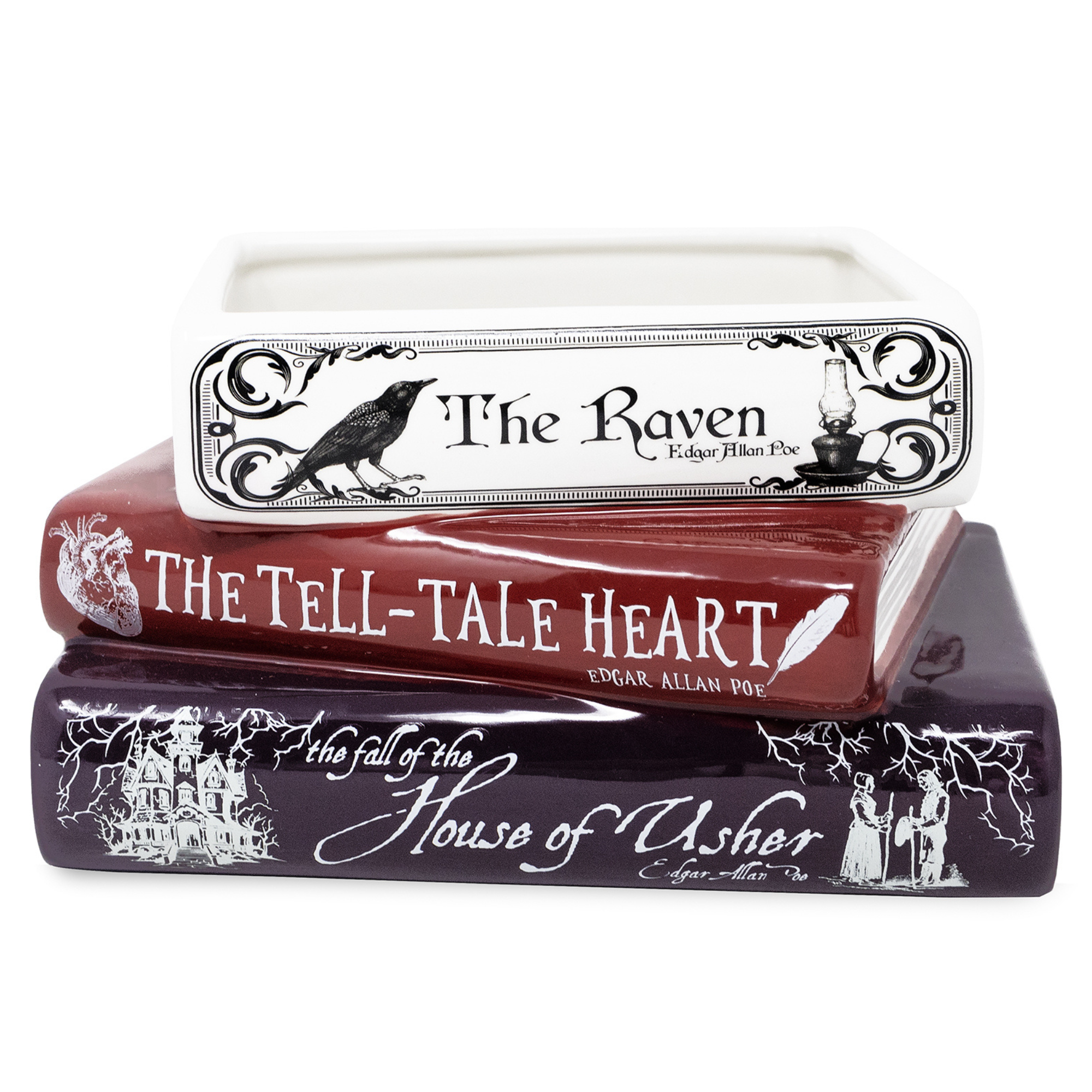 Stacked Books Planter, Edgar Allan Poe