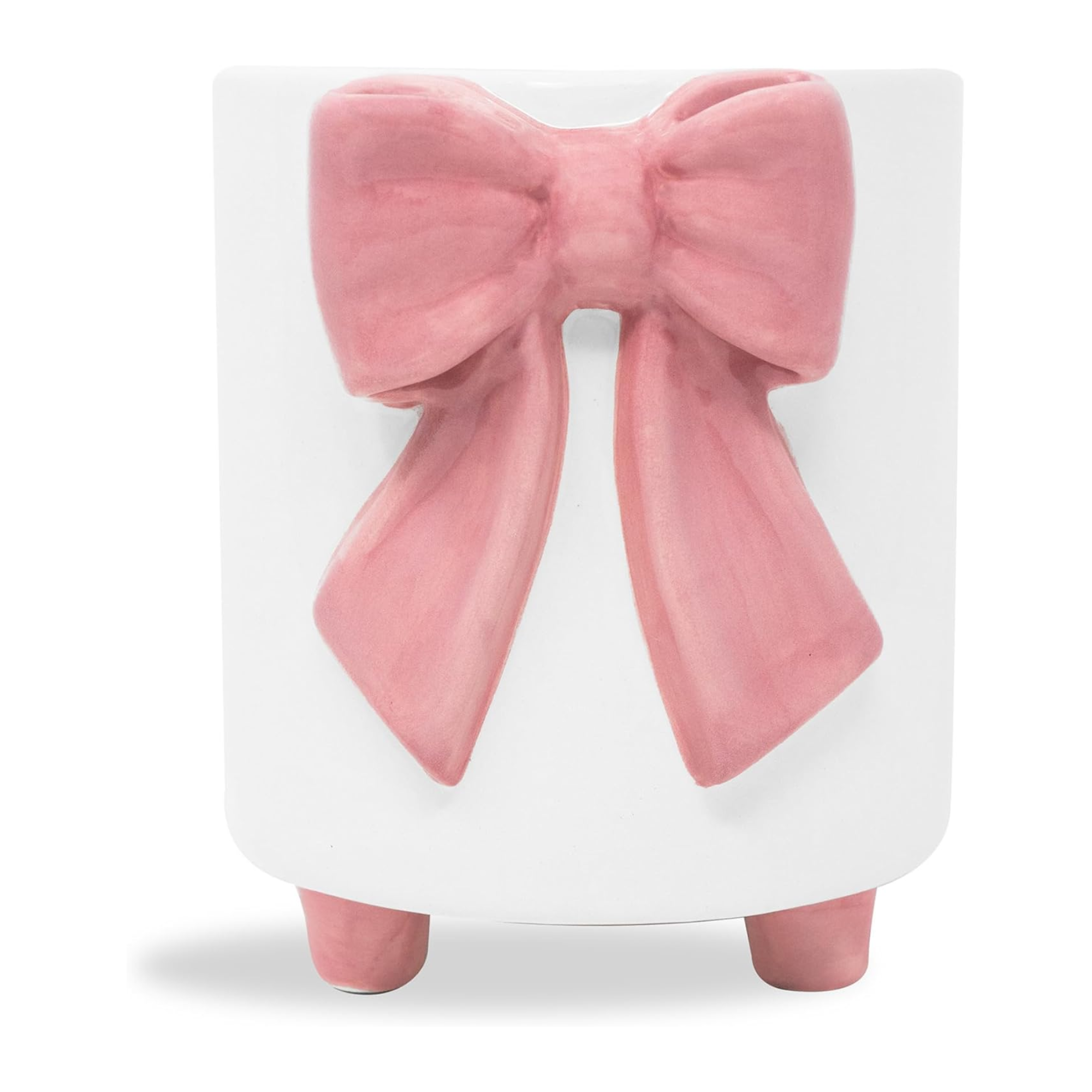 Footed Planter, Pink Bow