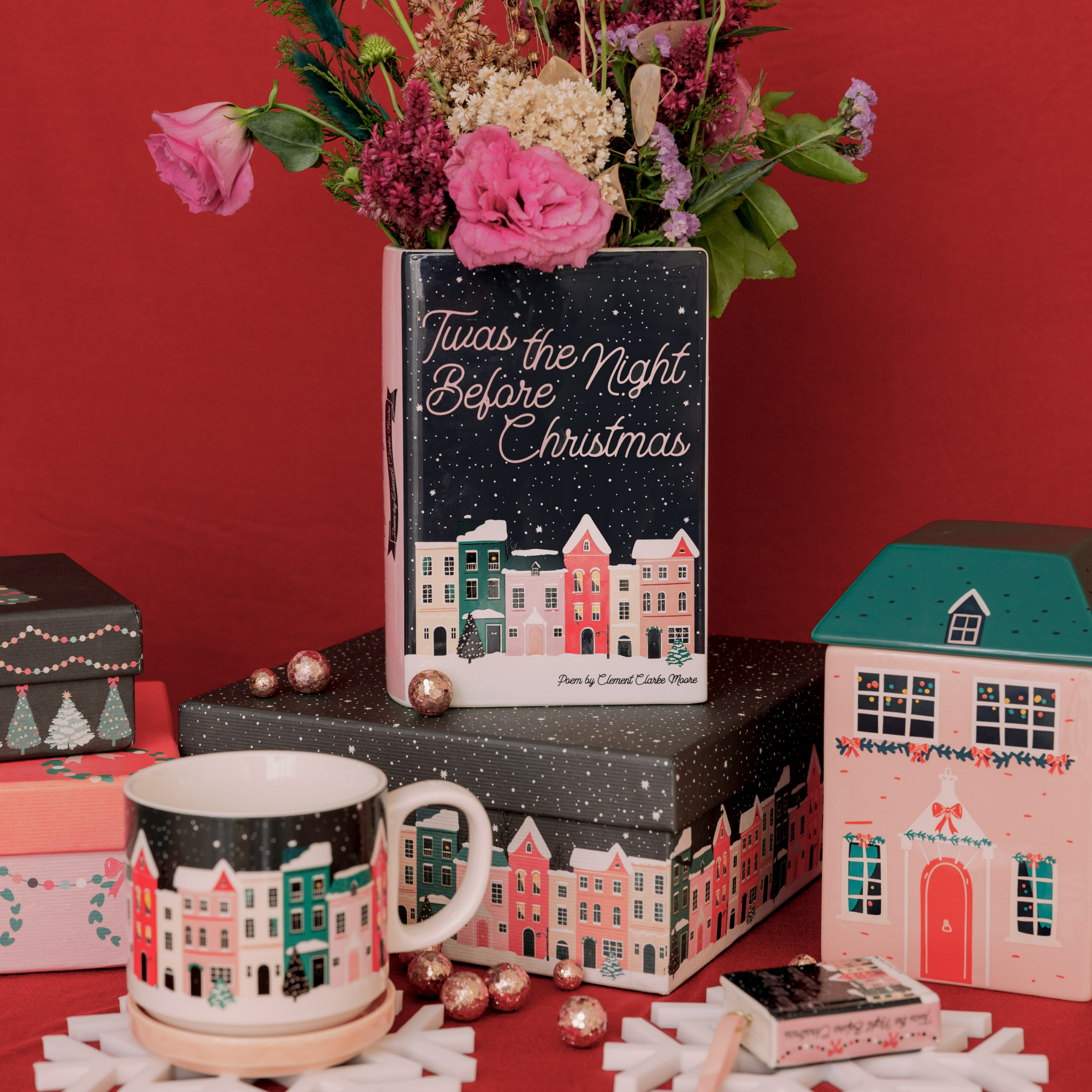 Large Book Vase, Twas the Night Before Christmas