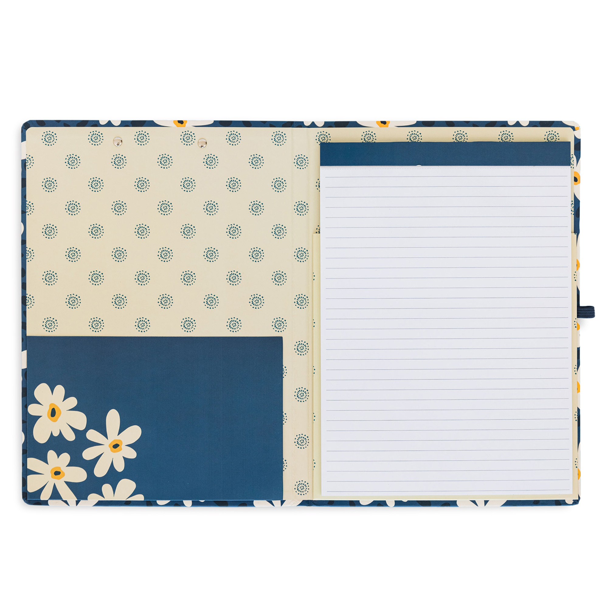 Clipboard Folio, Leopard Daisy