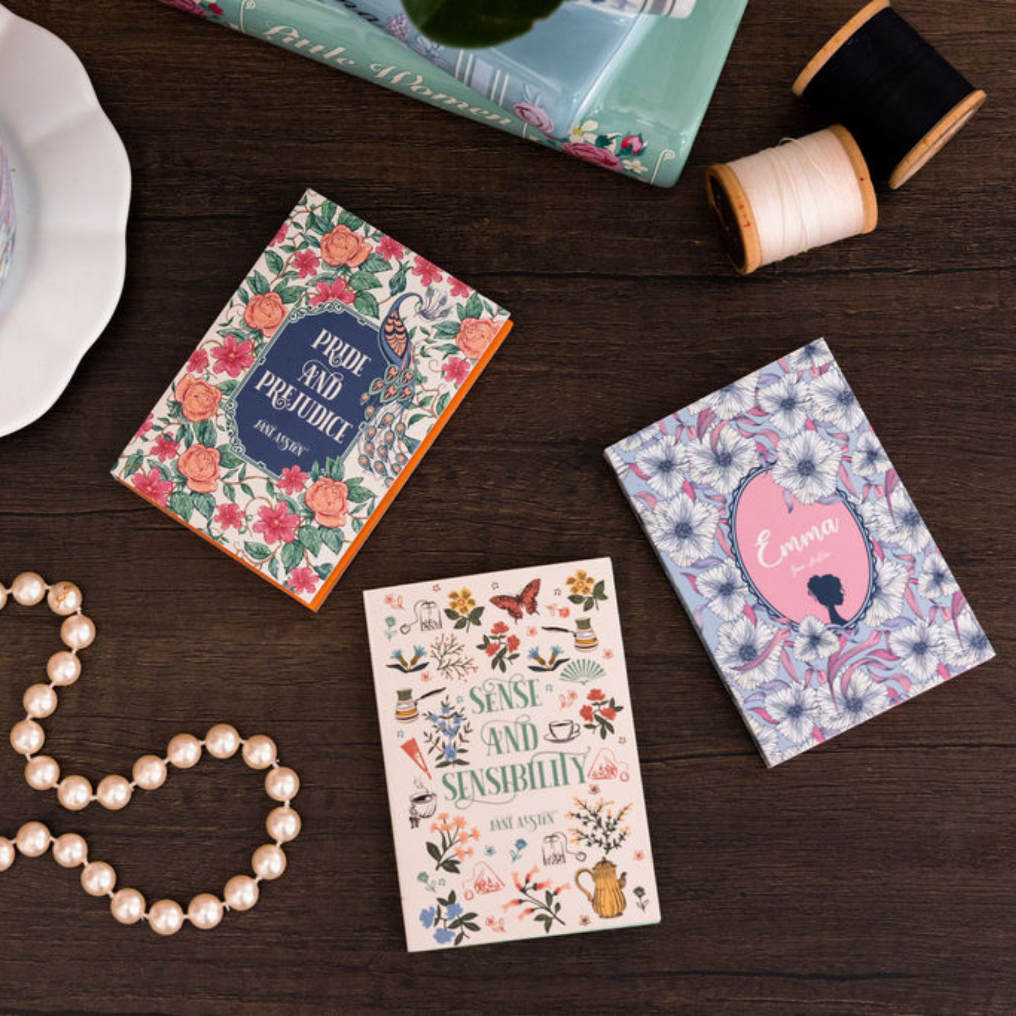 Mini Book Notepads Set of 3, Jane Austen