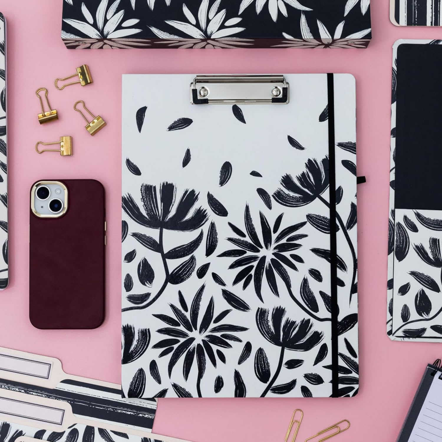 Clipboard Folio, Hand Drawn Floral