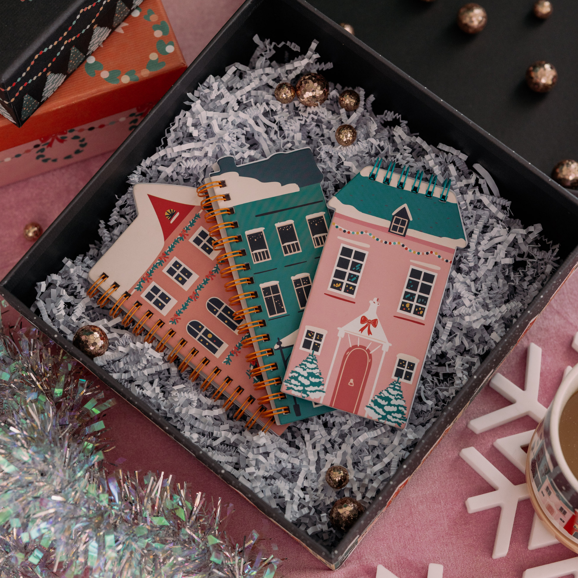 Spiral Notepad Set of 3, Holiday Village