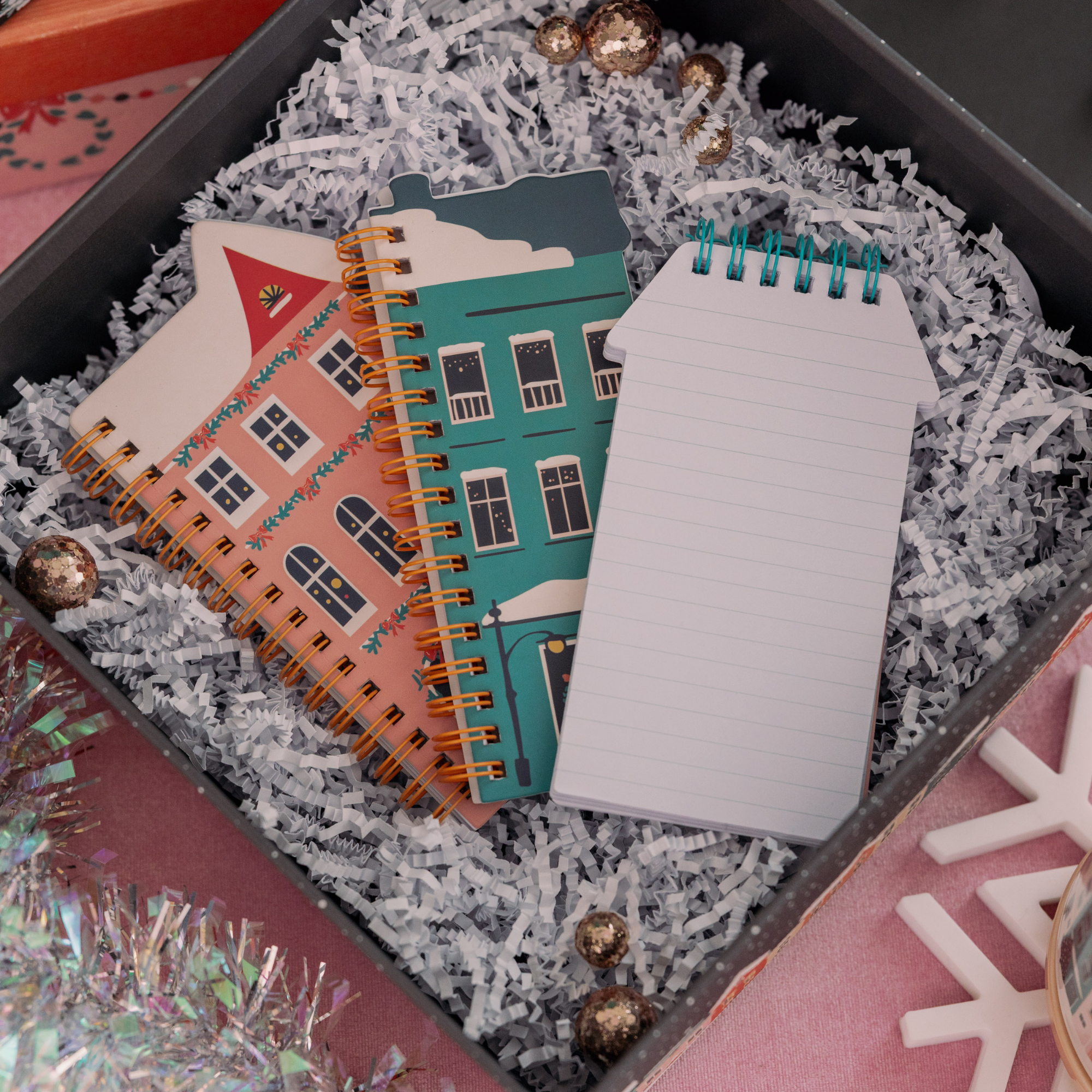 Spiral Notepad Set of 3, Holiday Village