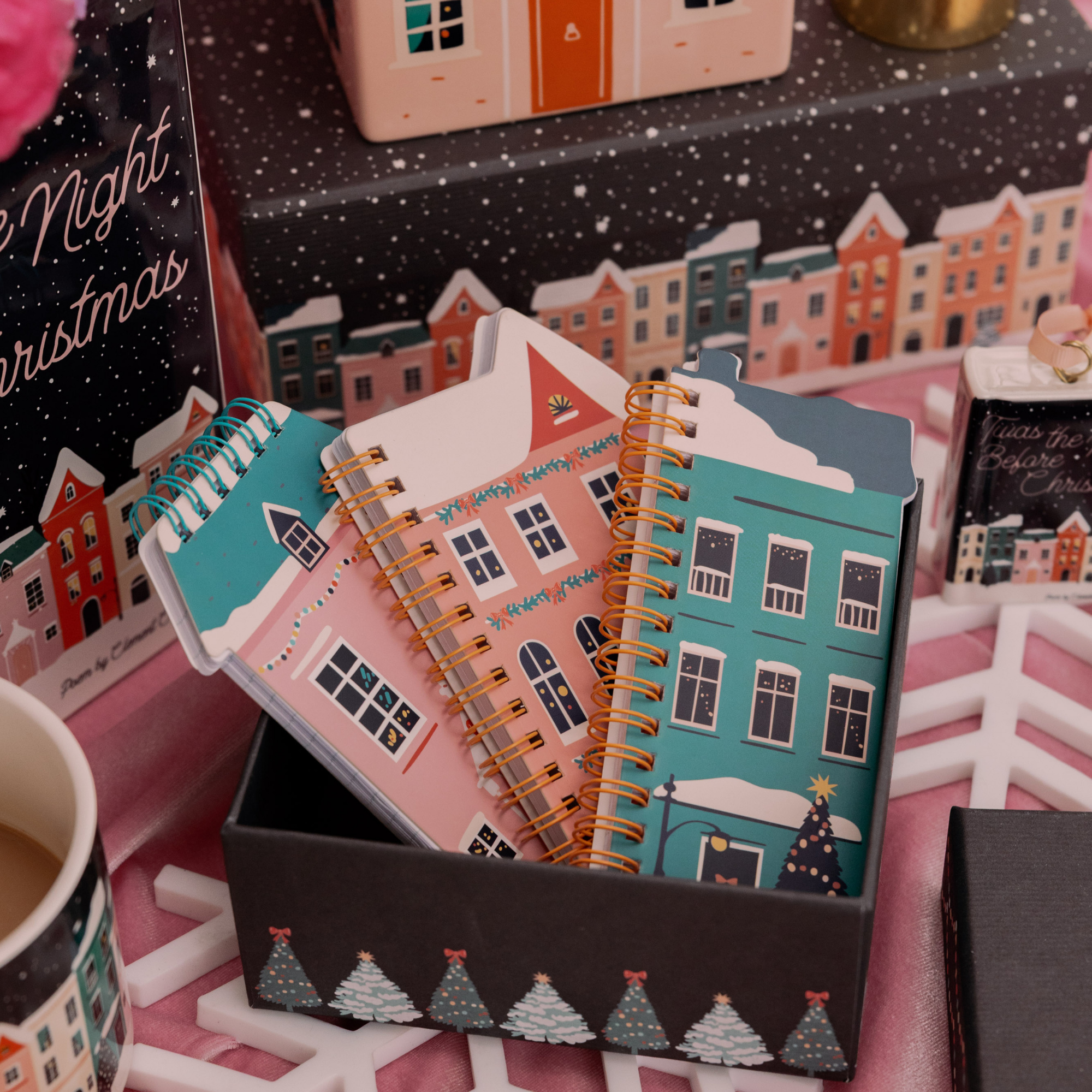 Spiral Notepad Set of 3, Holiday Village