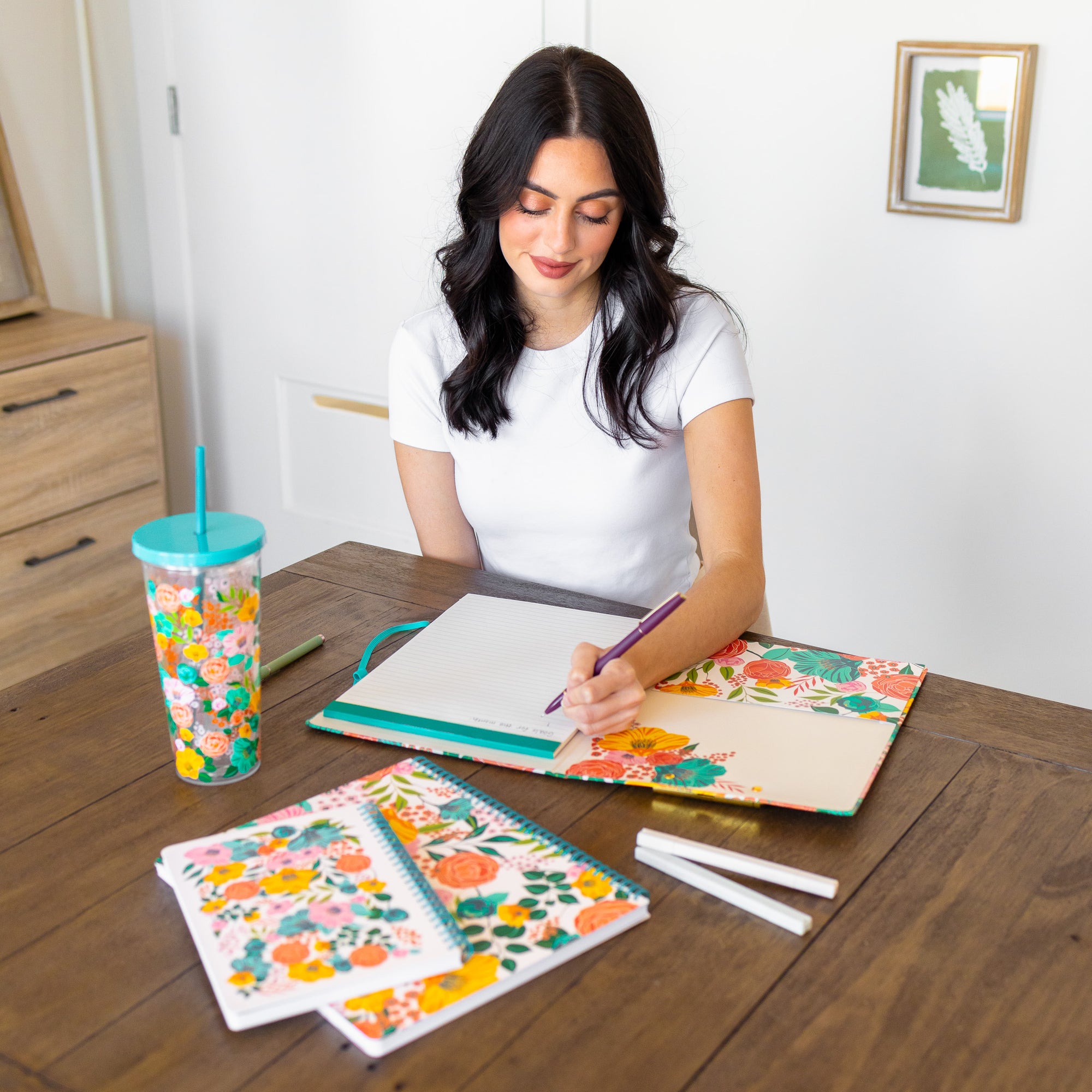 Clipboard Folio, Garden Blooms Cream