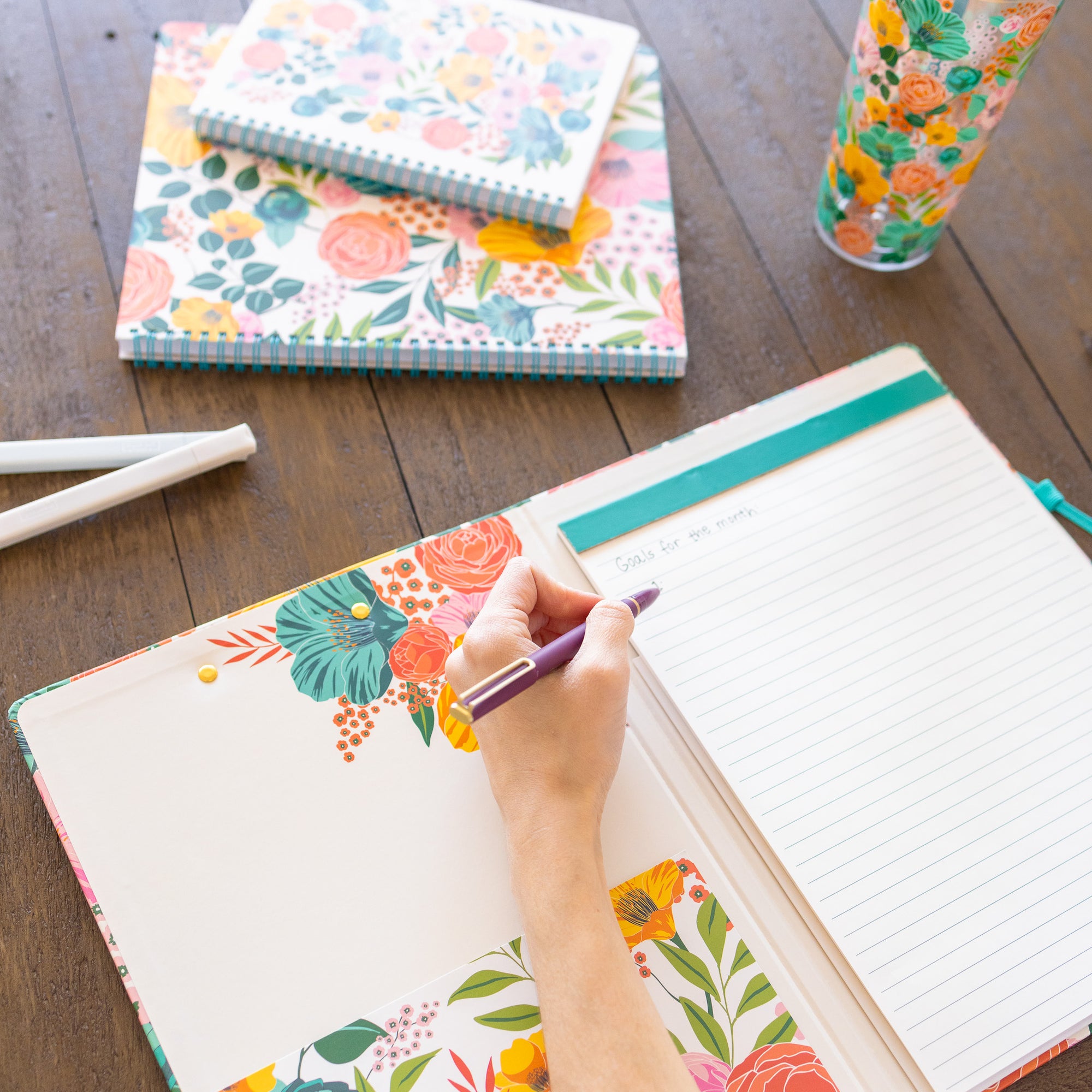 Clipboard Folio, Garden Blooms Cream