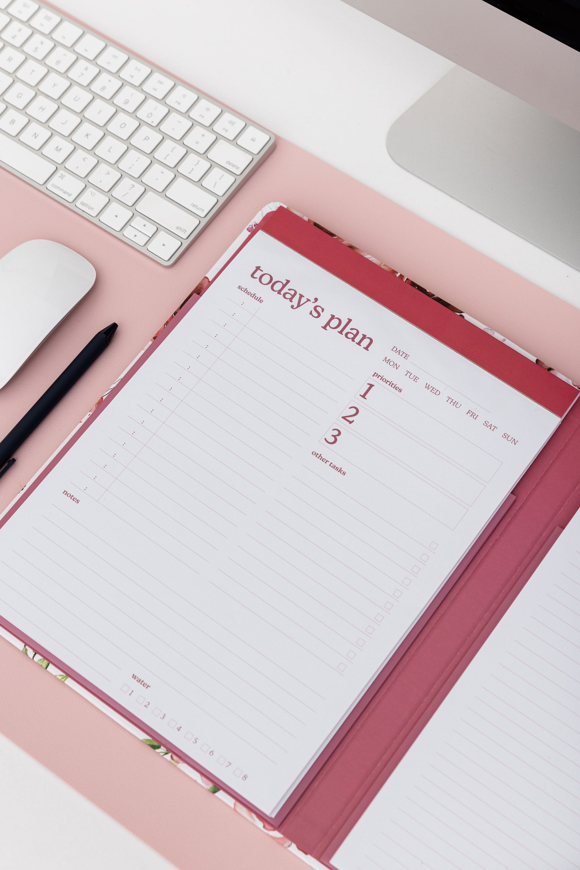 Clipboard Folio, Rose Floral