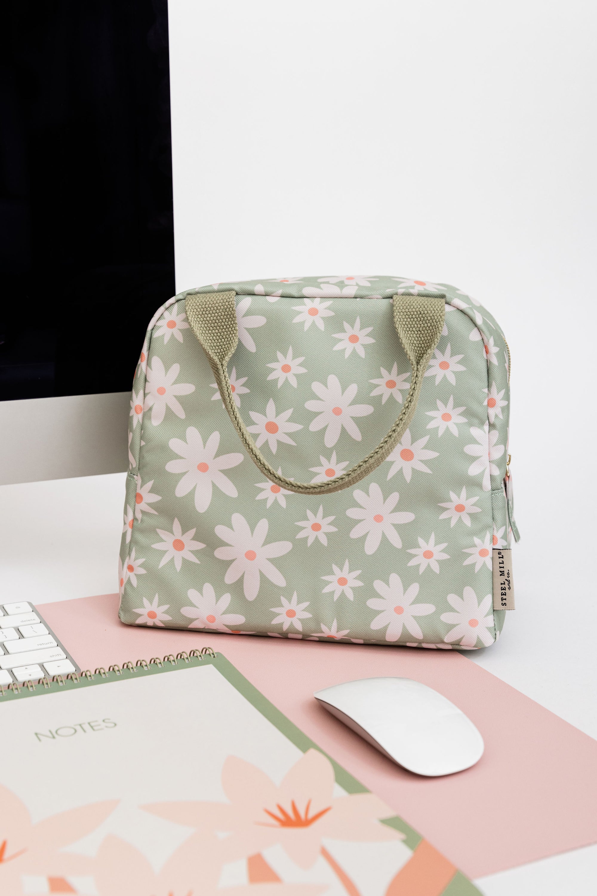 Lunch Tote, Daisy Floral Green