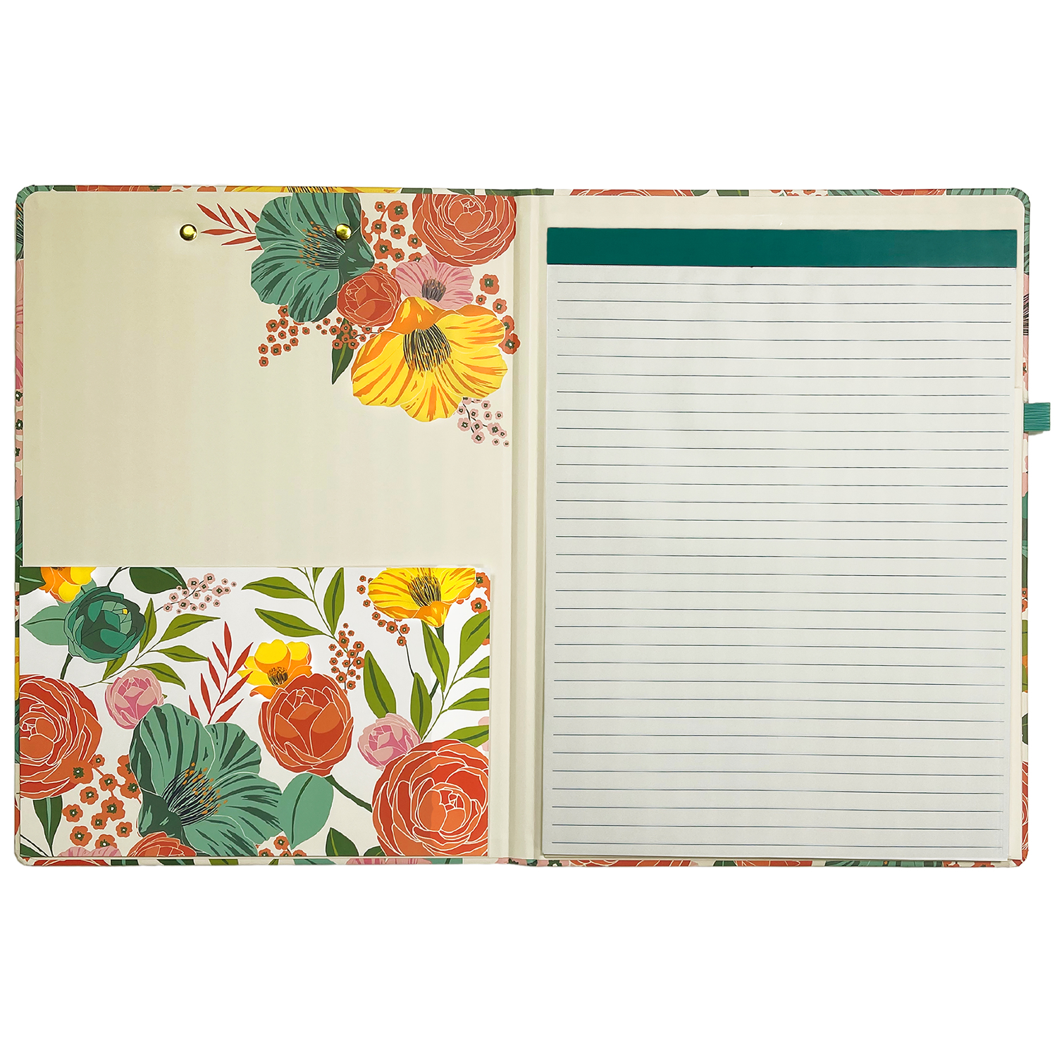 Clipboard Folio, Garden Blooms Cream