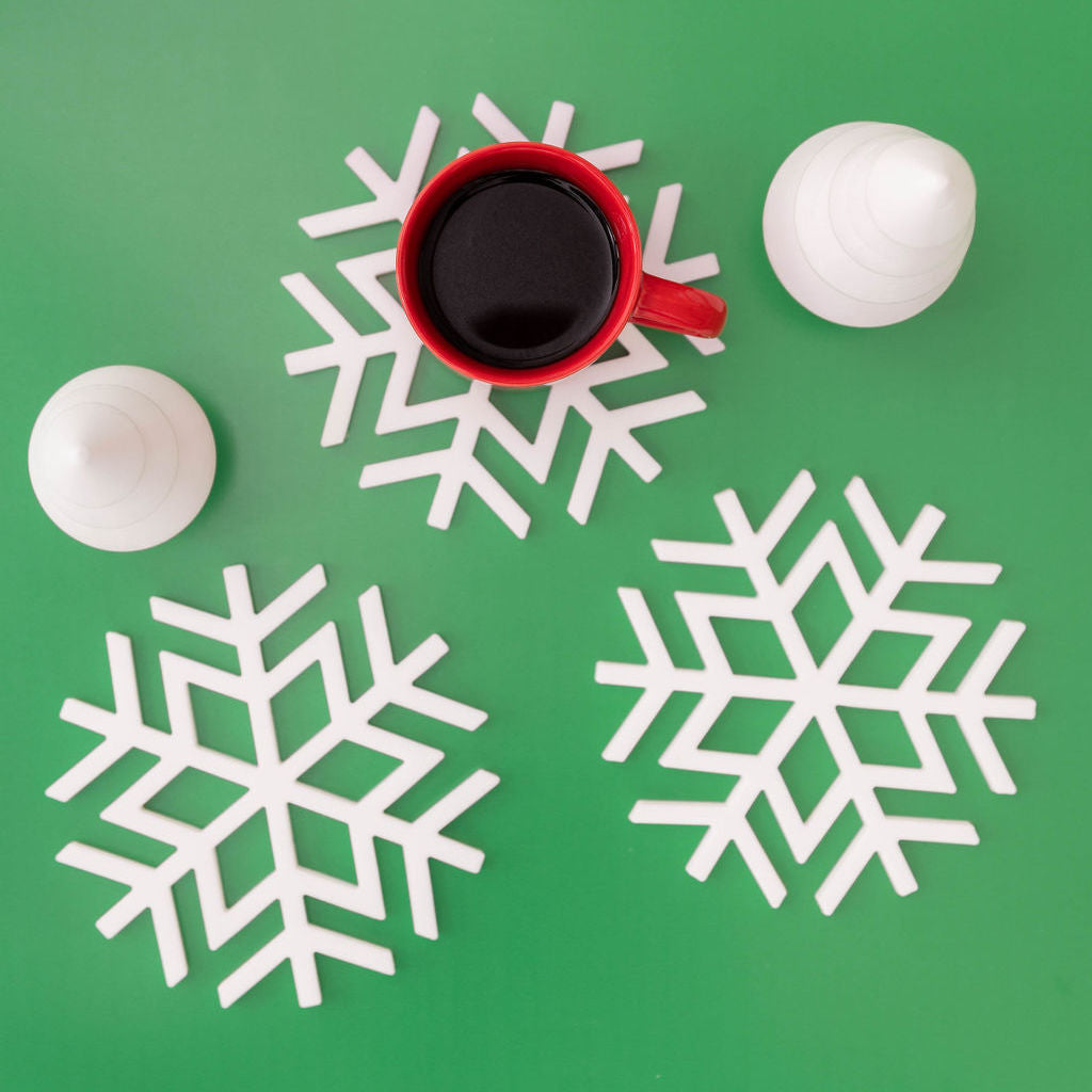 Silicone Trivet, Snowflakes (set of 3)
