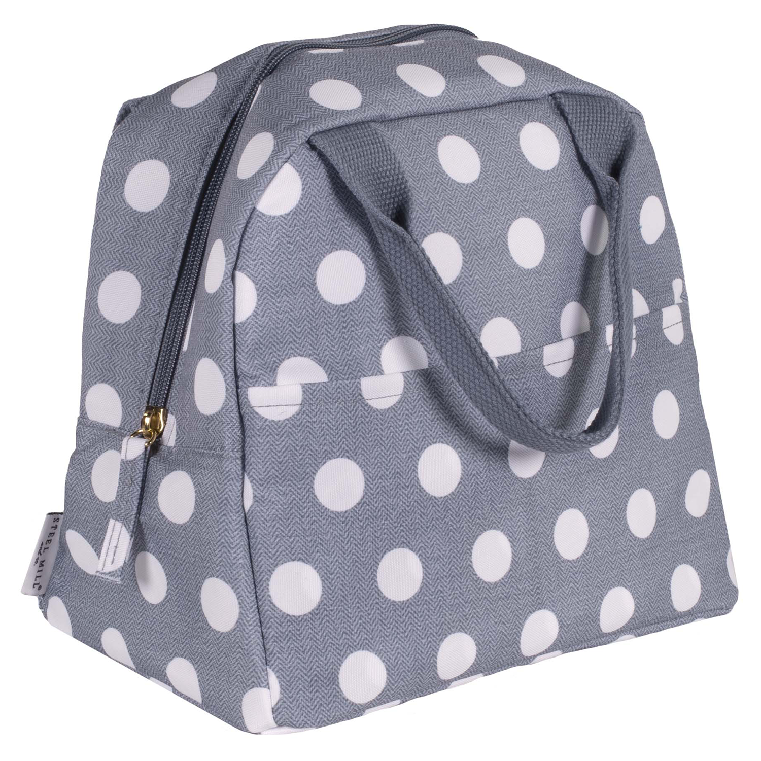 Small Lunch Tote, Textured Large Dots