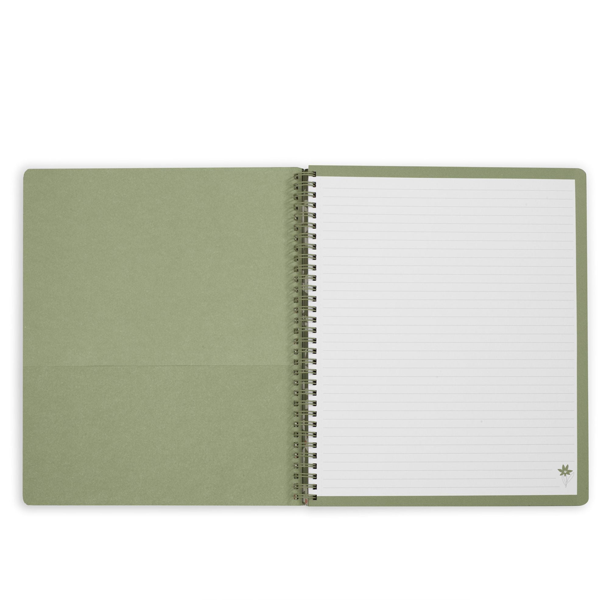 Large Notebook, Cutout Floral Green