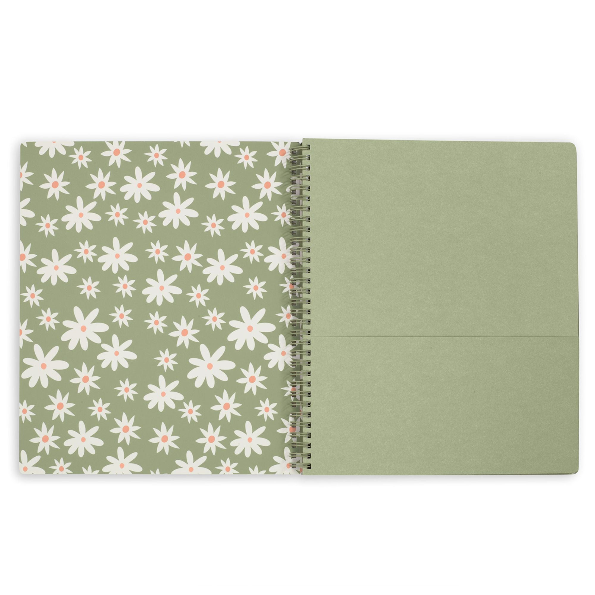 Large Notebook, Cutout Floral Green