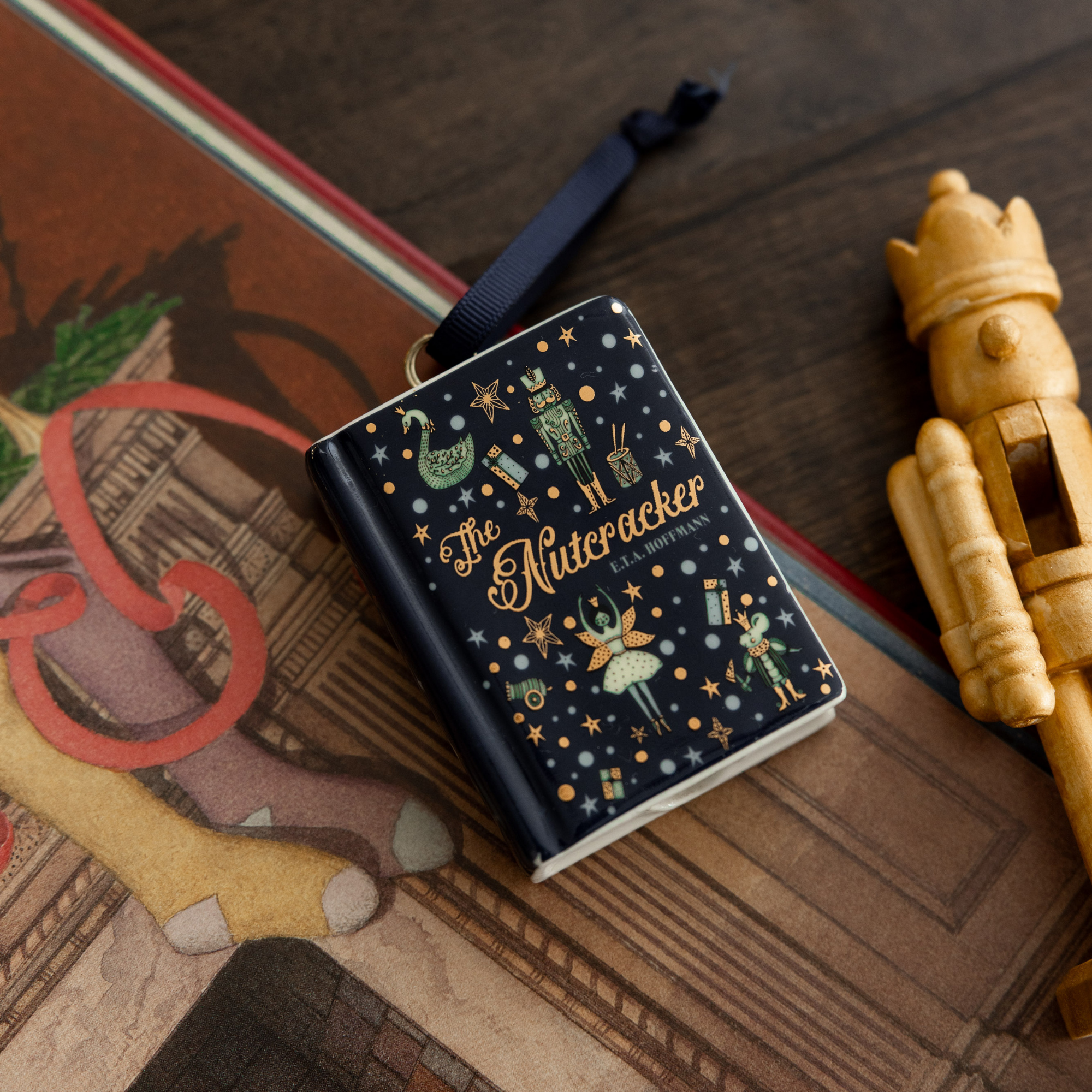 Book Shaped Ceramic Ornament, The Nutcracker