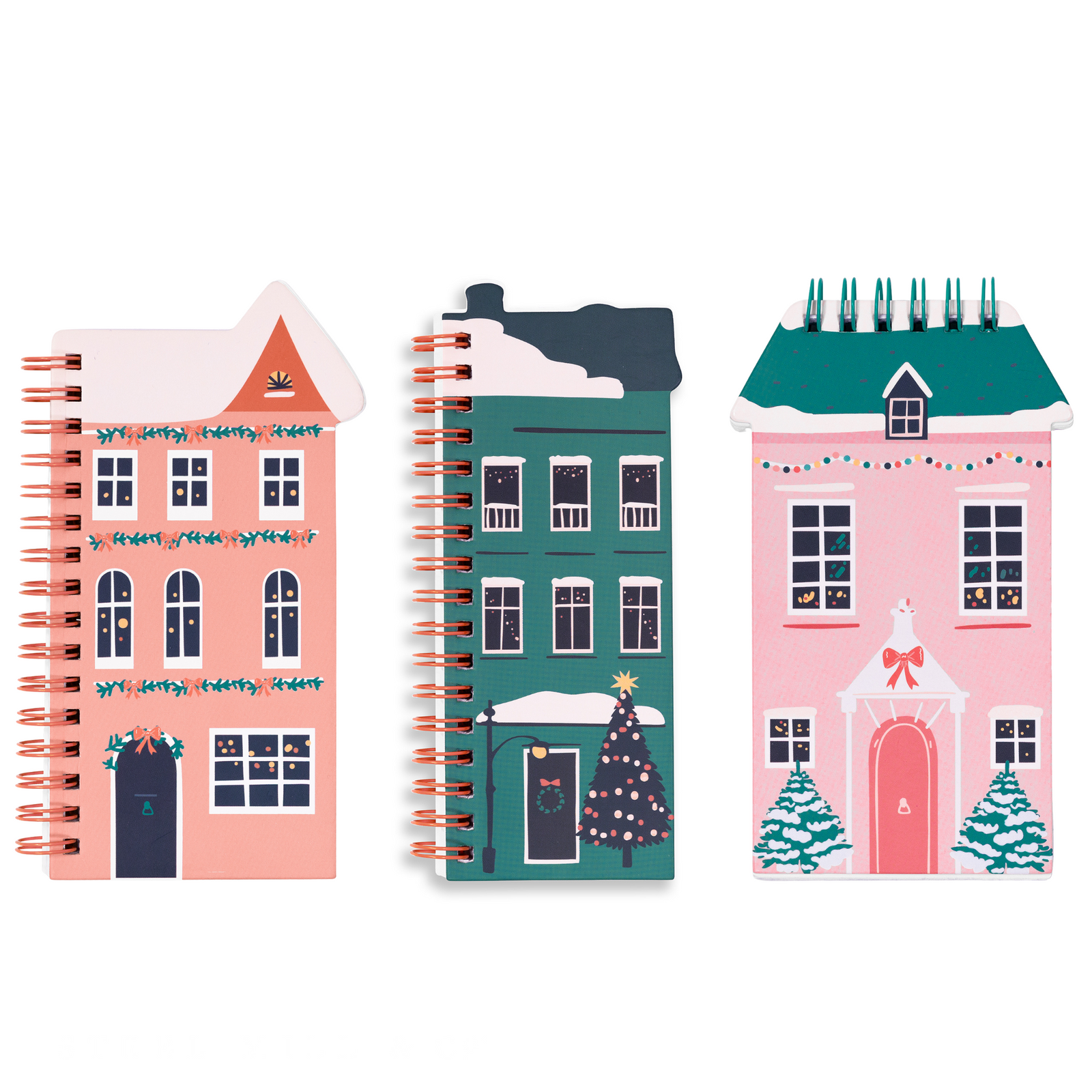Spiral Notepad Set of 3, Holiday Village