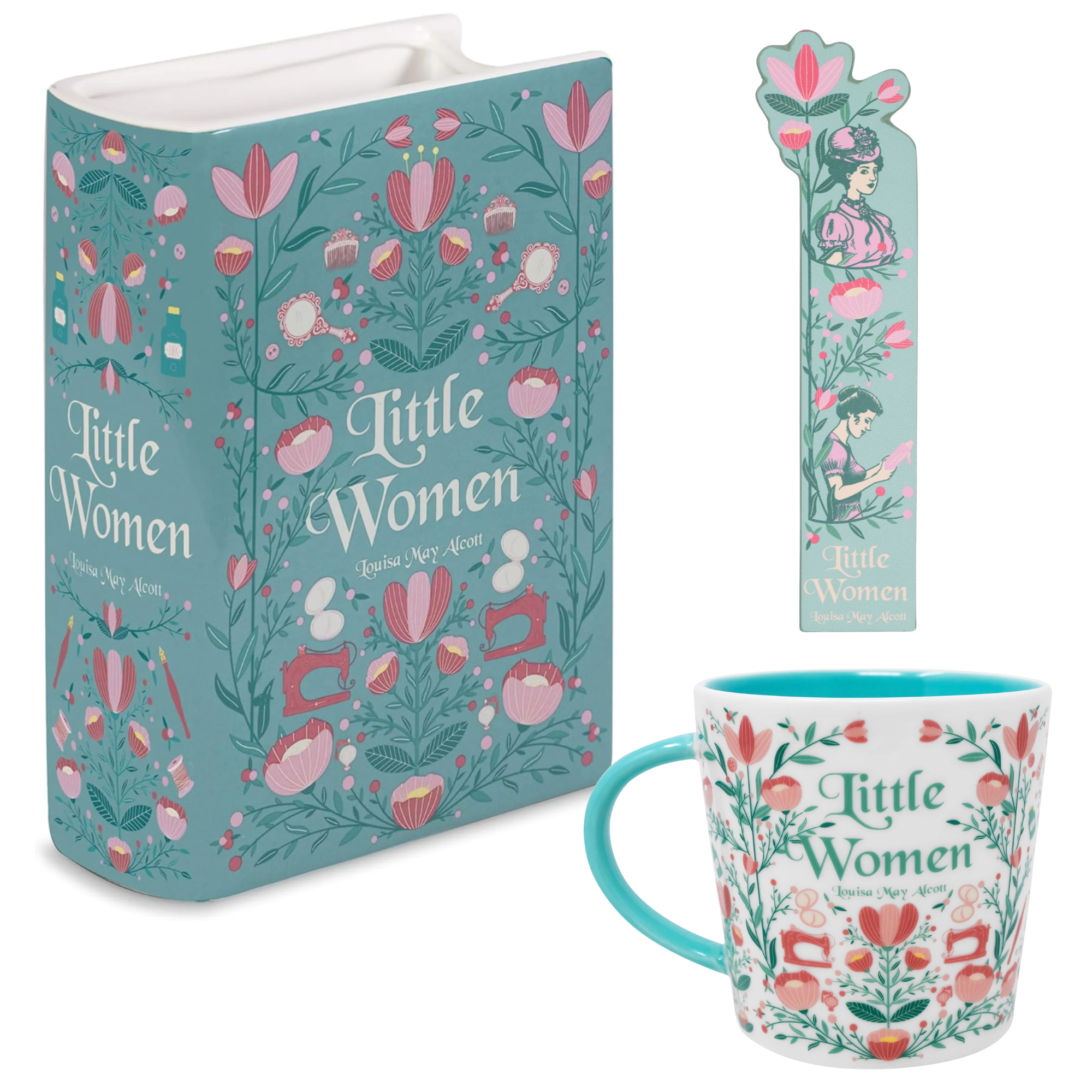 Little Women Vase, Mug, and Bookmark Set