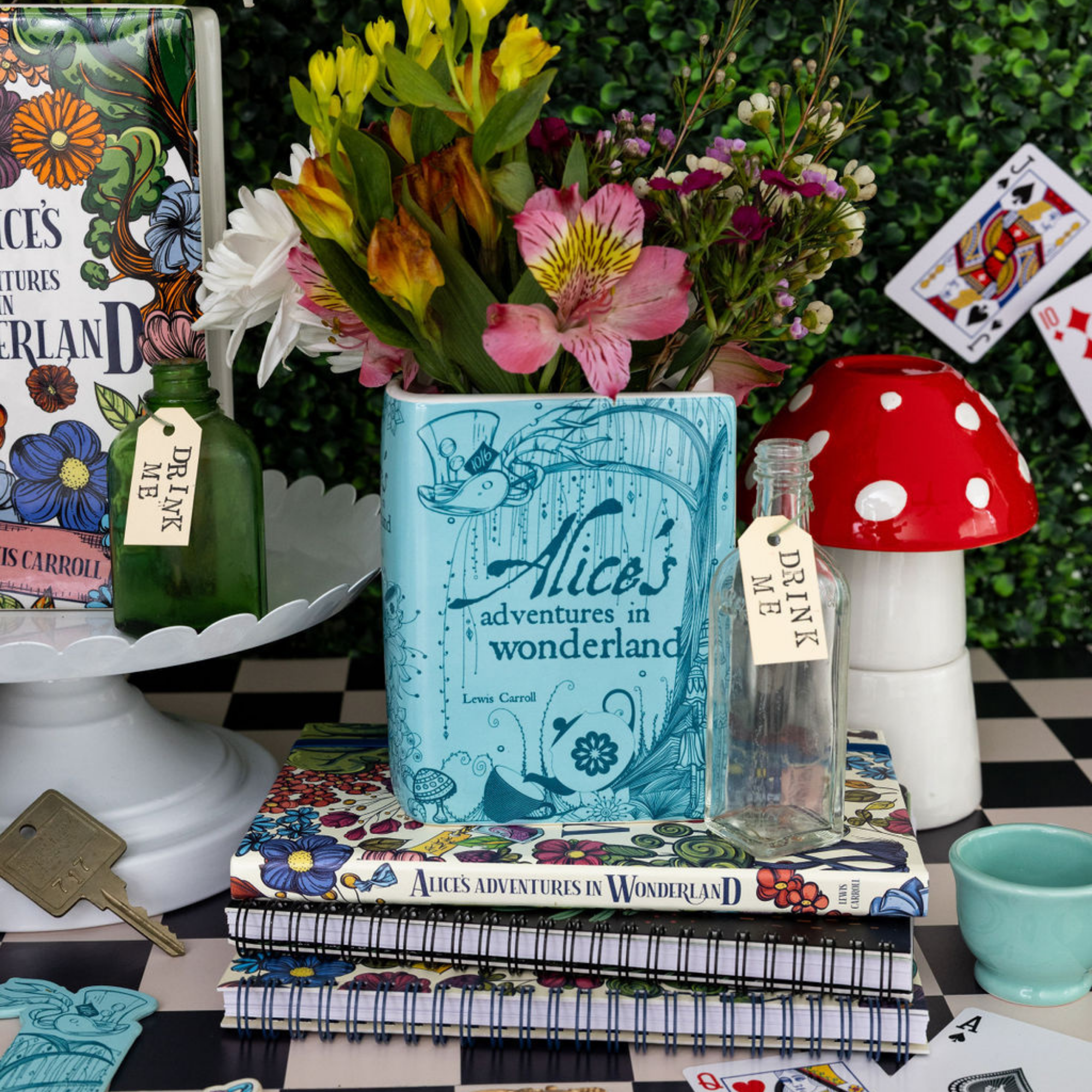 Small Book Vase, Alice's Adventures in Wonderland (Blue)