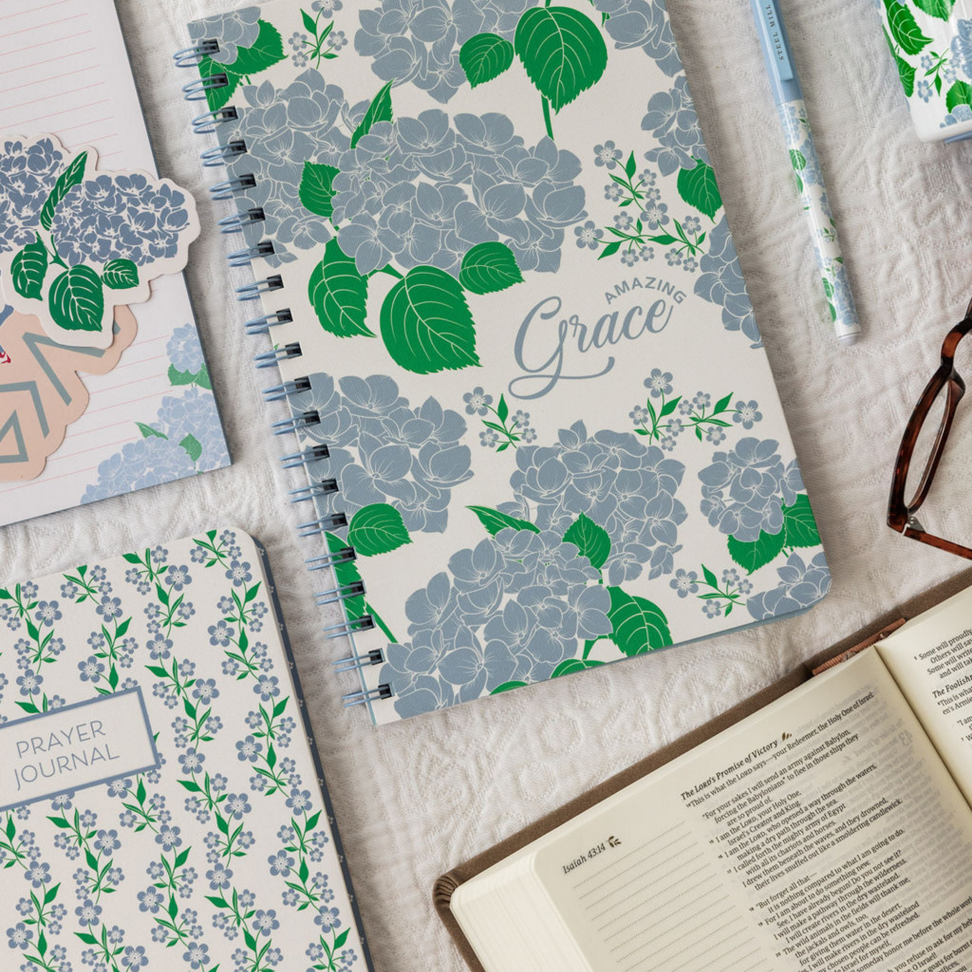 Prayer Journal, Blue Floral