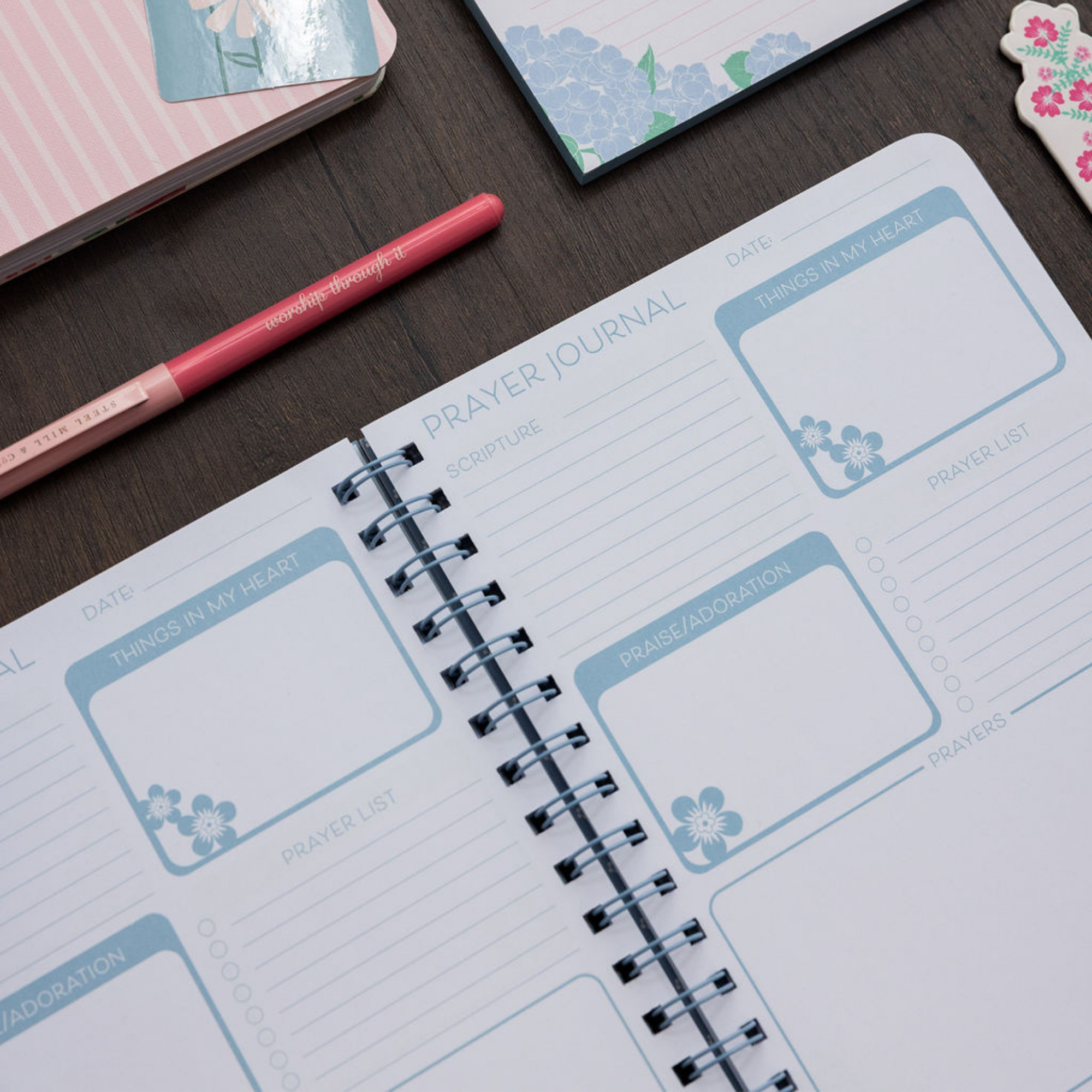 Prayer Journal, Blue Floral