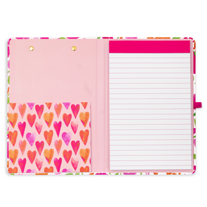 Mini Clipboard Folio, Watercolor Flowers