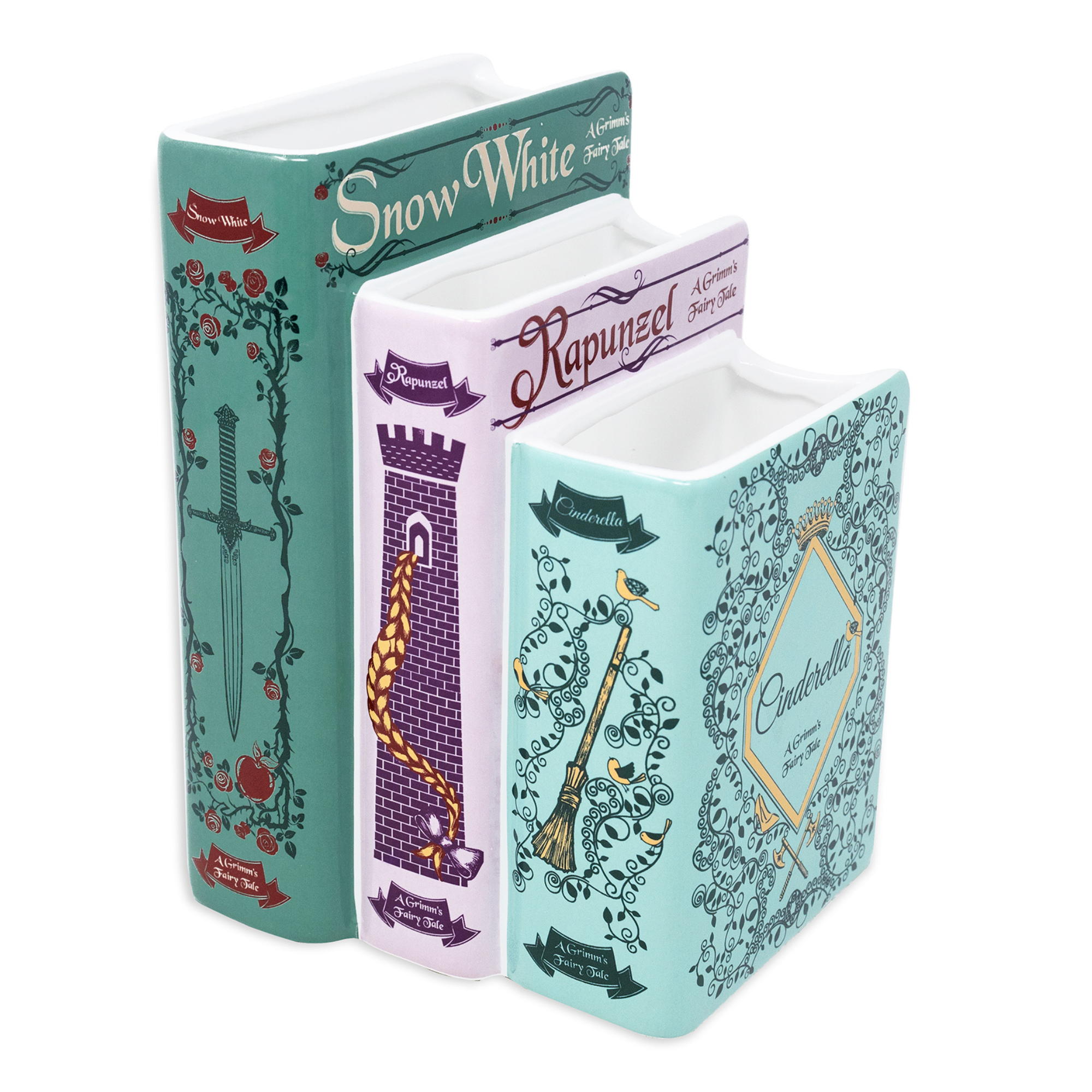 Triple Book Vase, Grimm's Fairy Tales