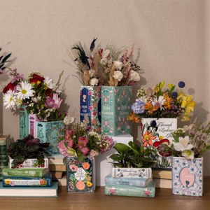 Stacked Books Planter, Pastel Classics
