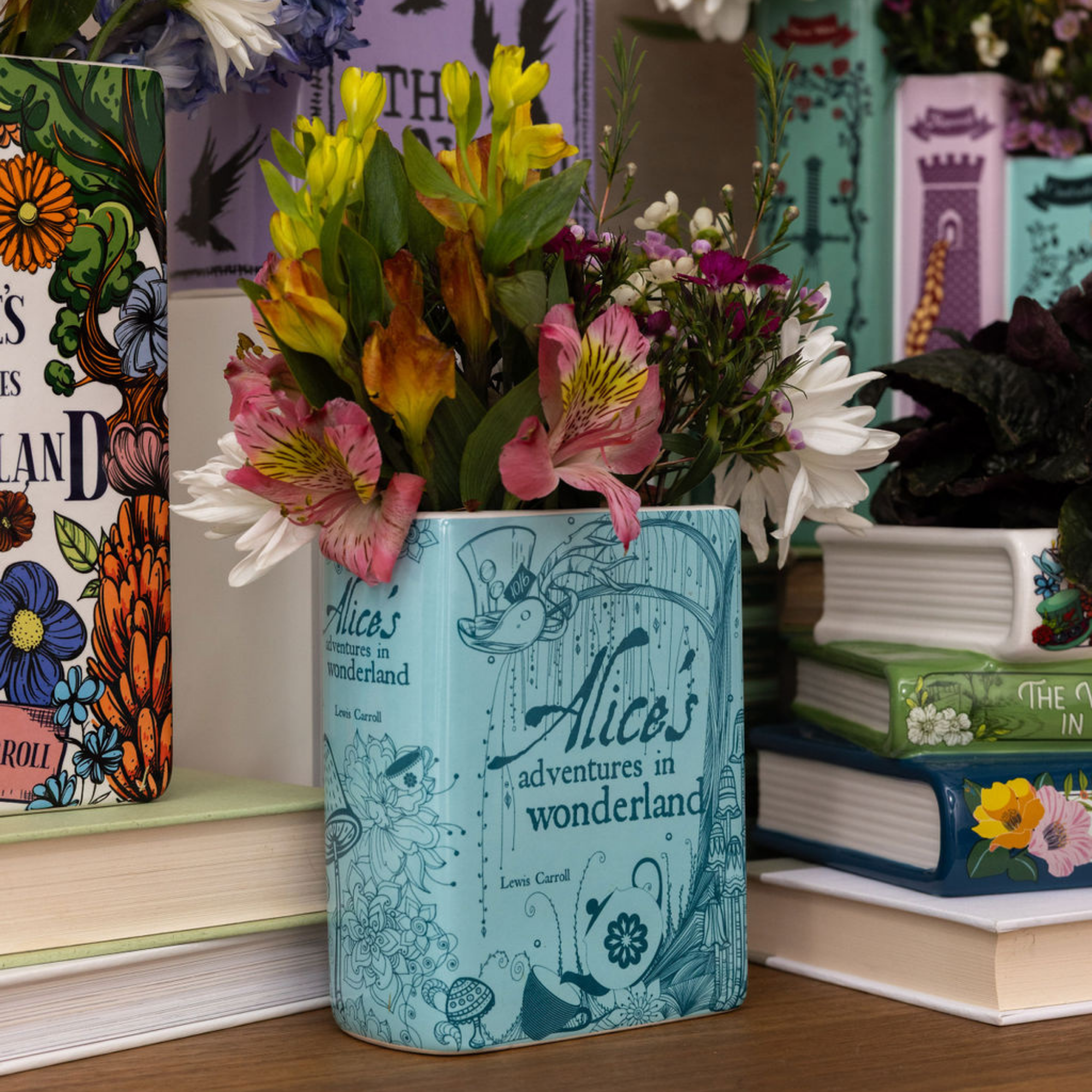 Small Book Vase, Alice's Adventures in Wonderland (Blue)