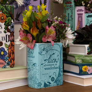 Small Book Vase, Alice's Adventures in Wonderland (Blue)