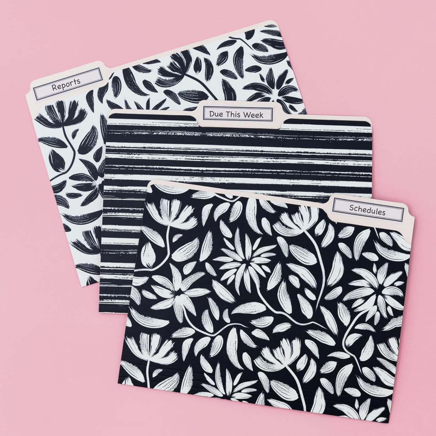 File Folders, Hand Drawn Floral