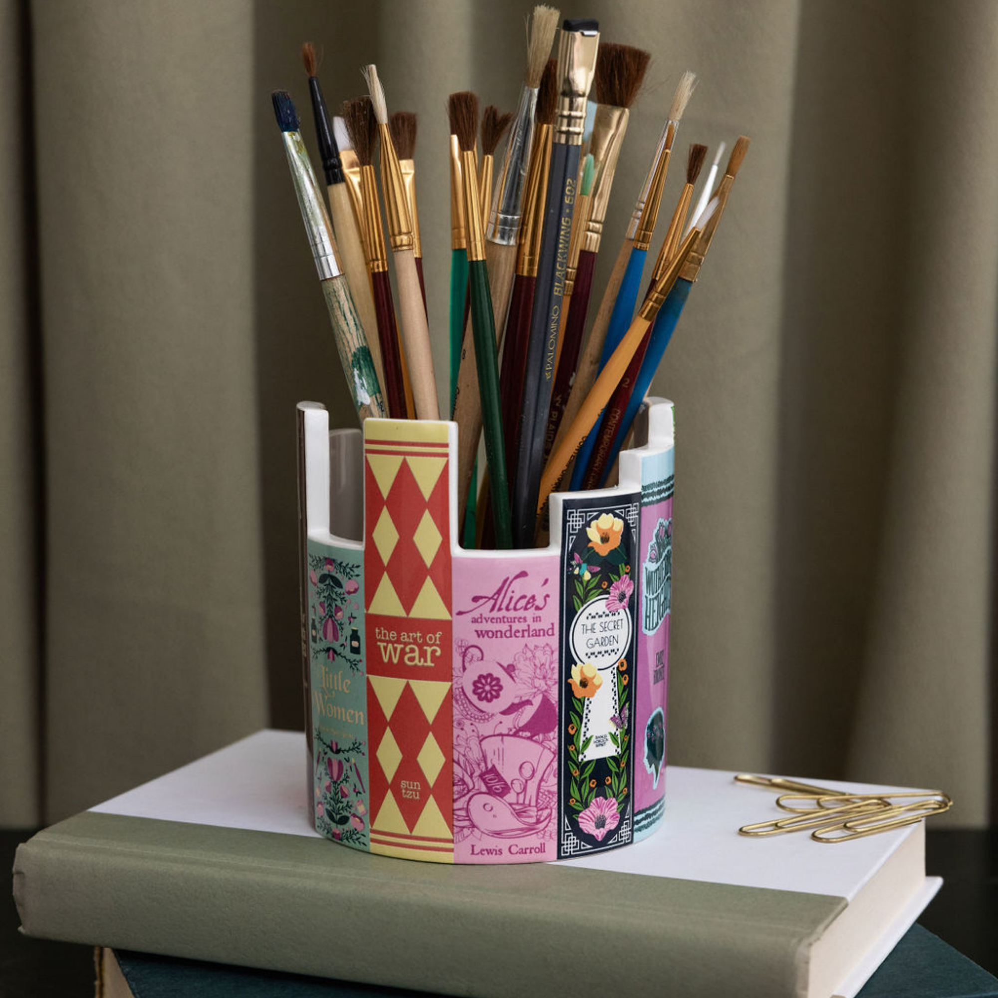Ceramic Desk Pot, Stack of Classics