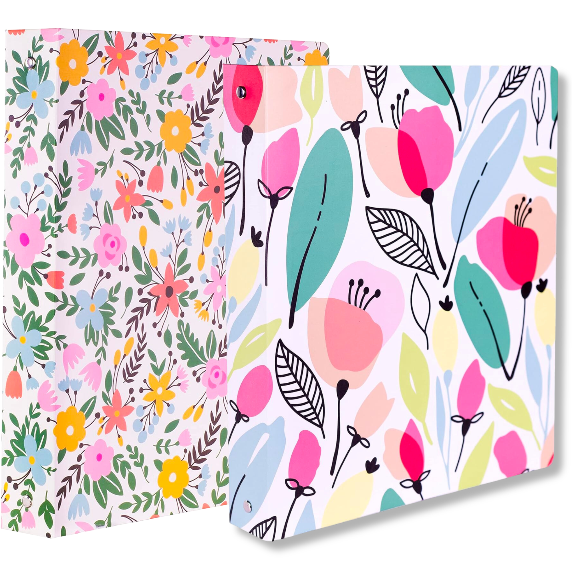 Three Ring Binder, Pink Poppy and Wild Blooms, 2 Pack