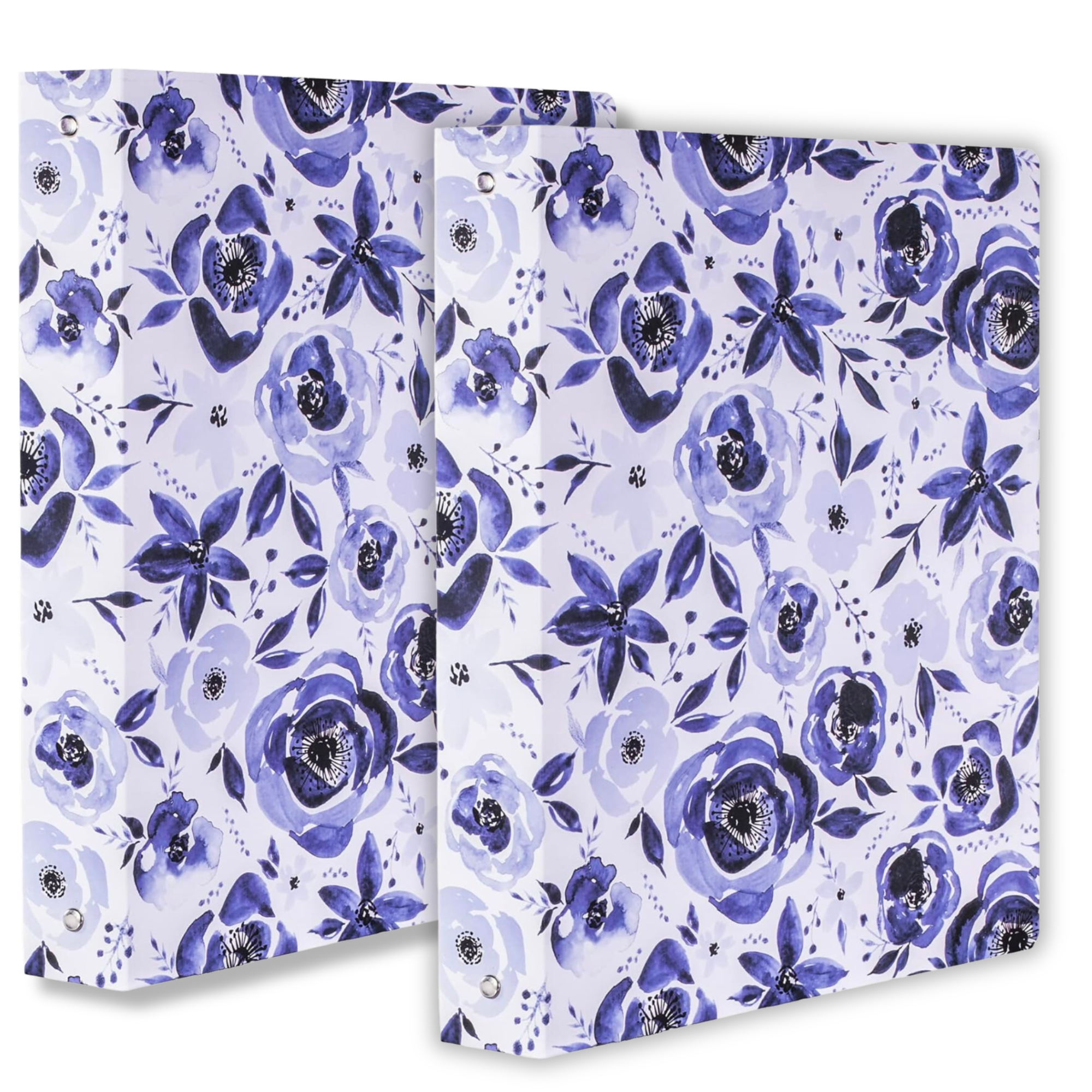 Three Ring Binder, Blue Watercolor, 2 Pack