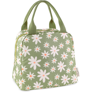 Lunch Tote, Daisy Floral Green