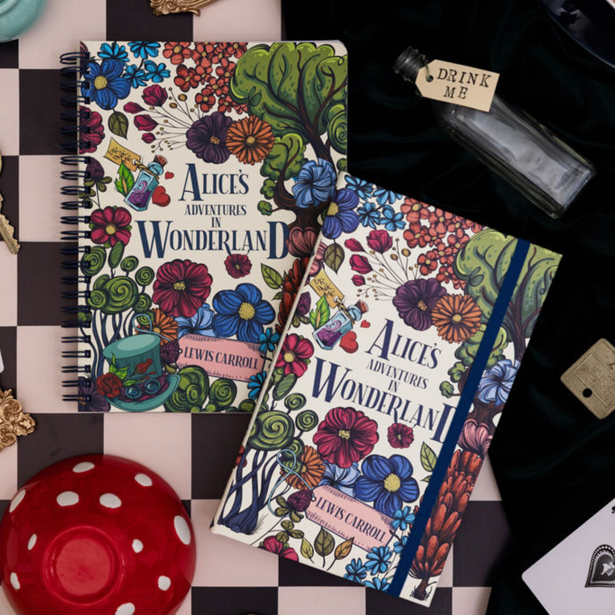Vegan Leather Journal, Alice's Adventures in Wonderland