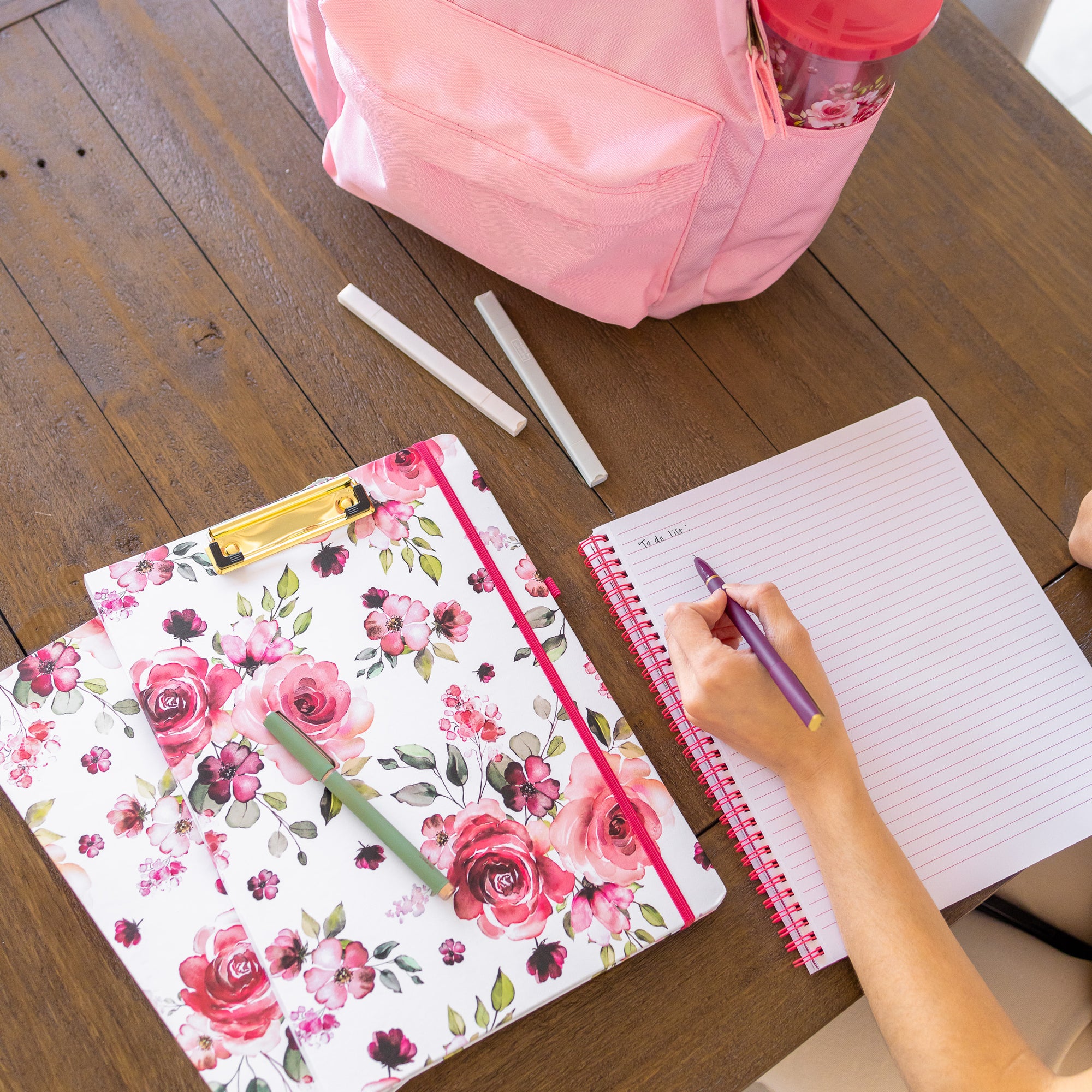 Clipboard Folio, Rose Floral