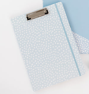 Clipboard Folio, Light Blue Dots