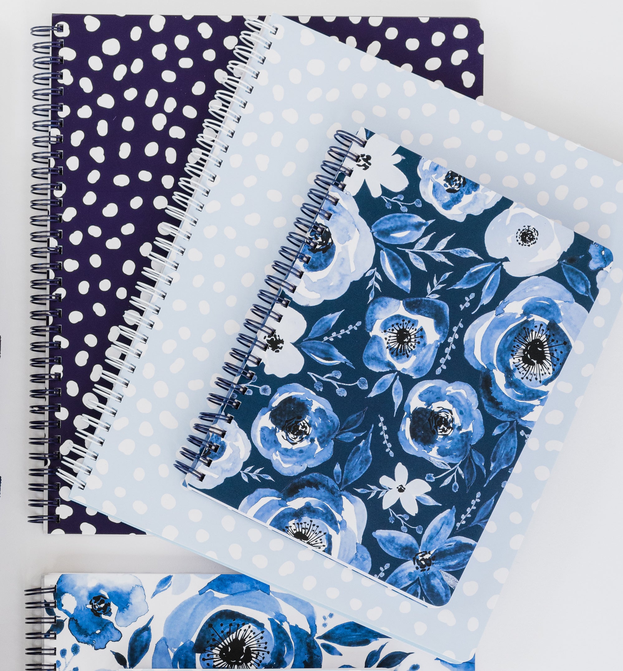 Large Notebook, Light Blue Dots