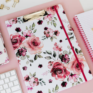 Clipboard Folio, Rose Floral