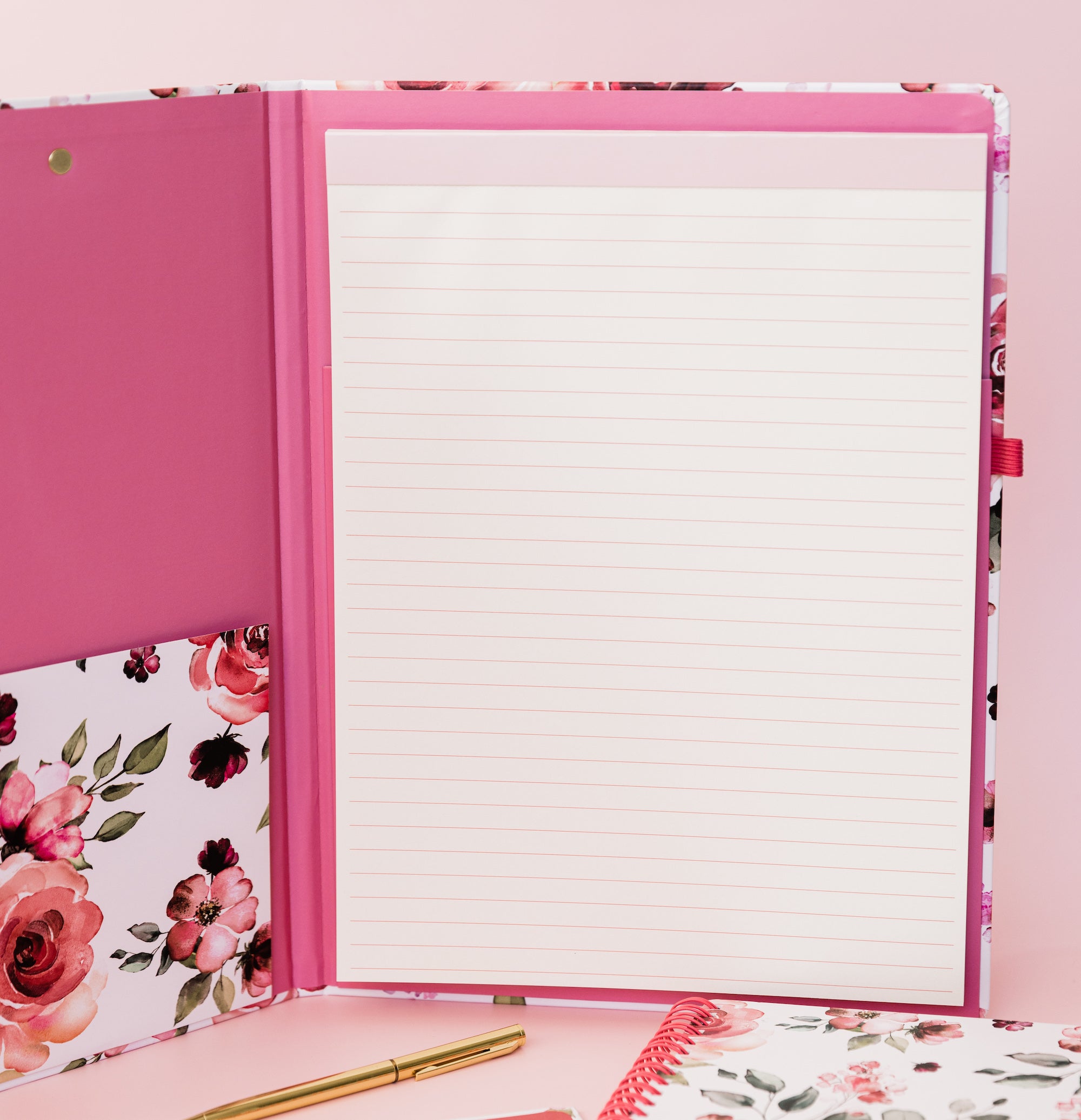 Clipboard Folio, Rose Floral