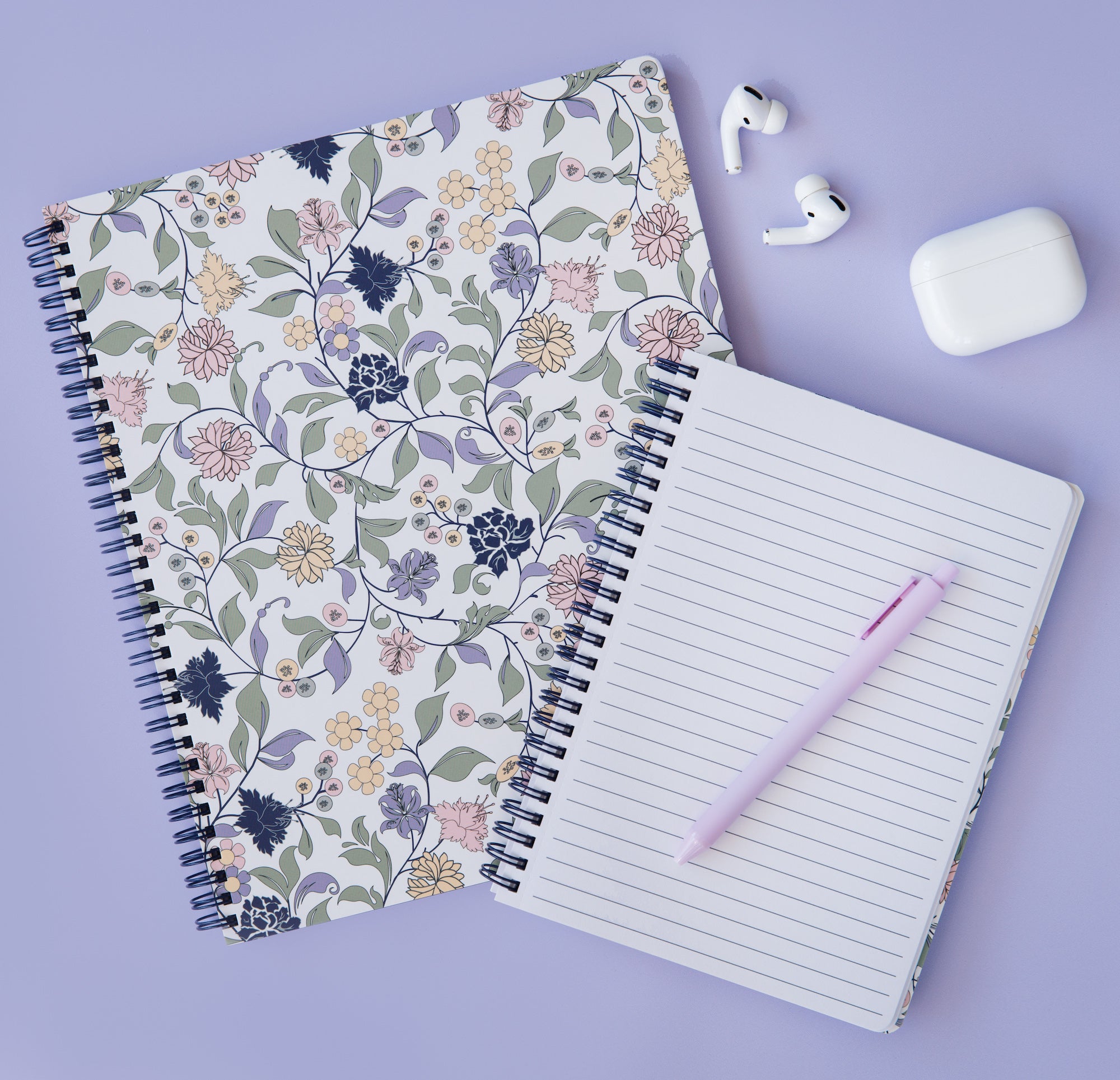 Large Notebook, Purple Vine Ditsy