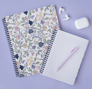 Large Notebook, Purple Vine Ditsy